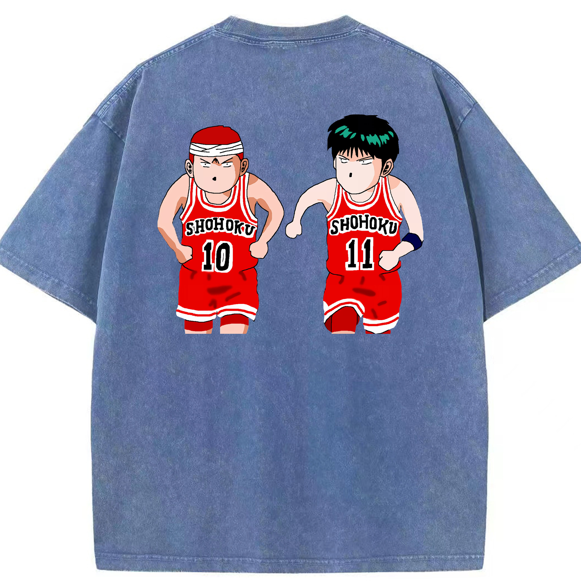 （画像用） SLAM DUNK／スラムダンク 綿100% ヴィンテージ風 半袖Tシャツ（背面プリント）