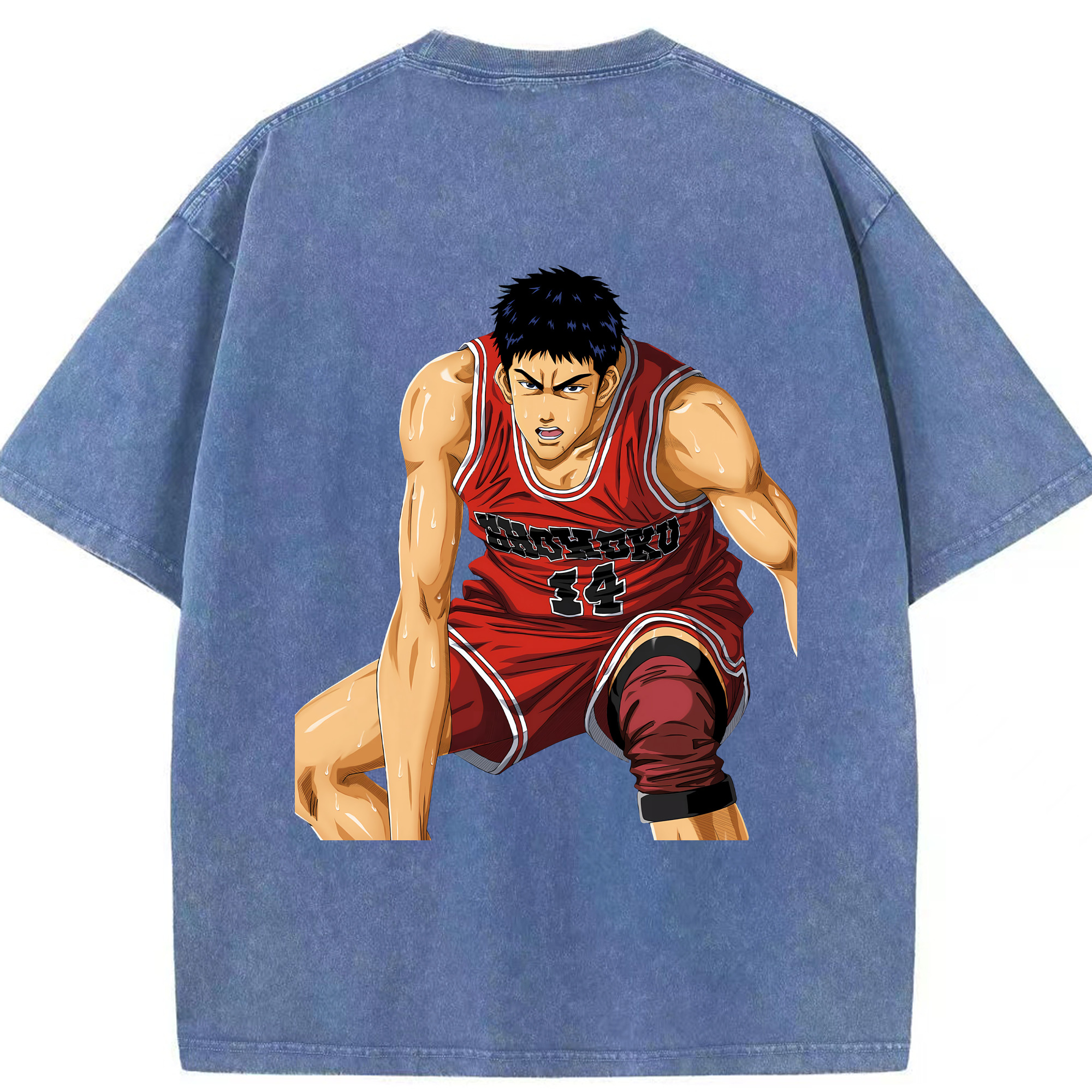 （画像用） SLAM DUNK／スラムダンク 綿100% ヴィンテージ風 半袖Tシャツ（背面プリント）