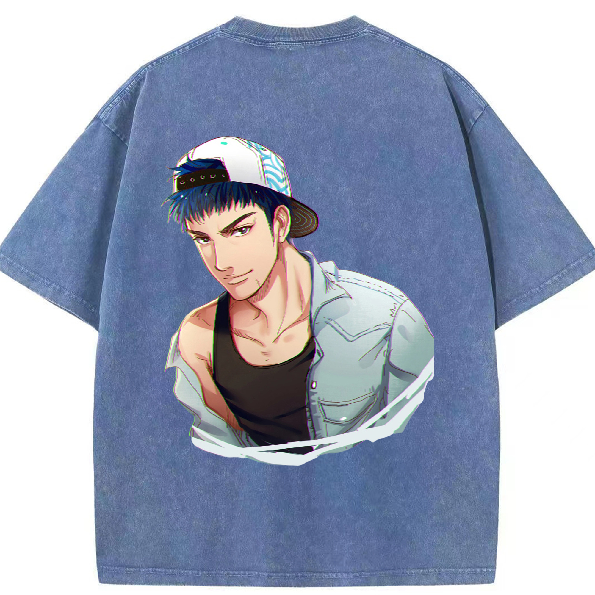 （画像用） SLAM DUNK／スラムダンク 綿100% ヴィンテージ風 半袖Tシャツ（背面プリント）