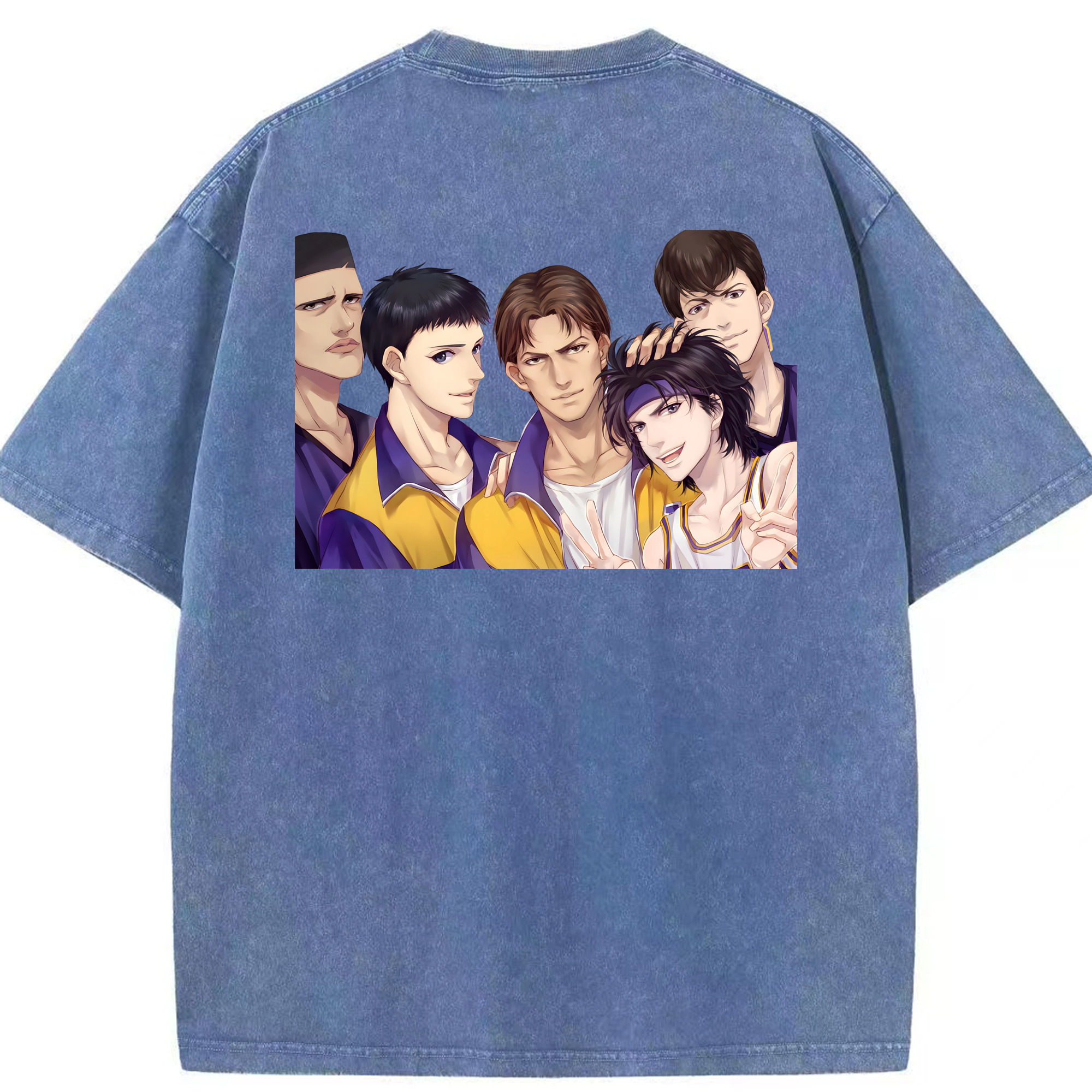 SLAM DUNK／スラムダンク 綿100% ヴィンテージ風 半袖Tシャツ（背面プリント）