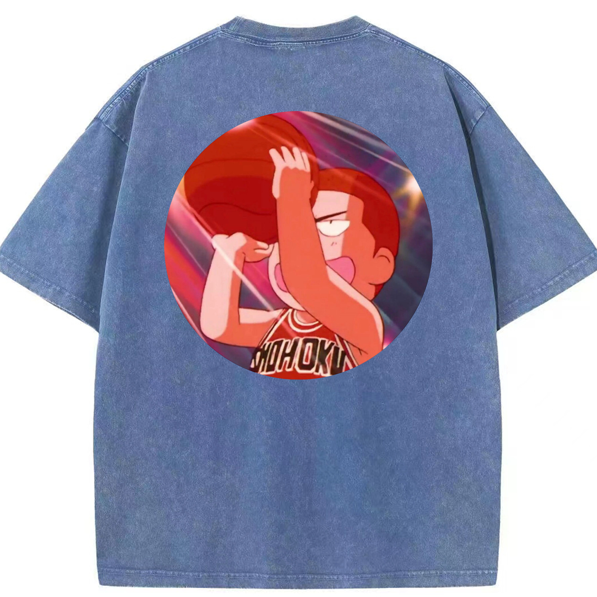 （画像用） SLAM DUNK／スラムダンク 綿100% ヴィンテージ風 半袖Tシャツ（背面プリント）