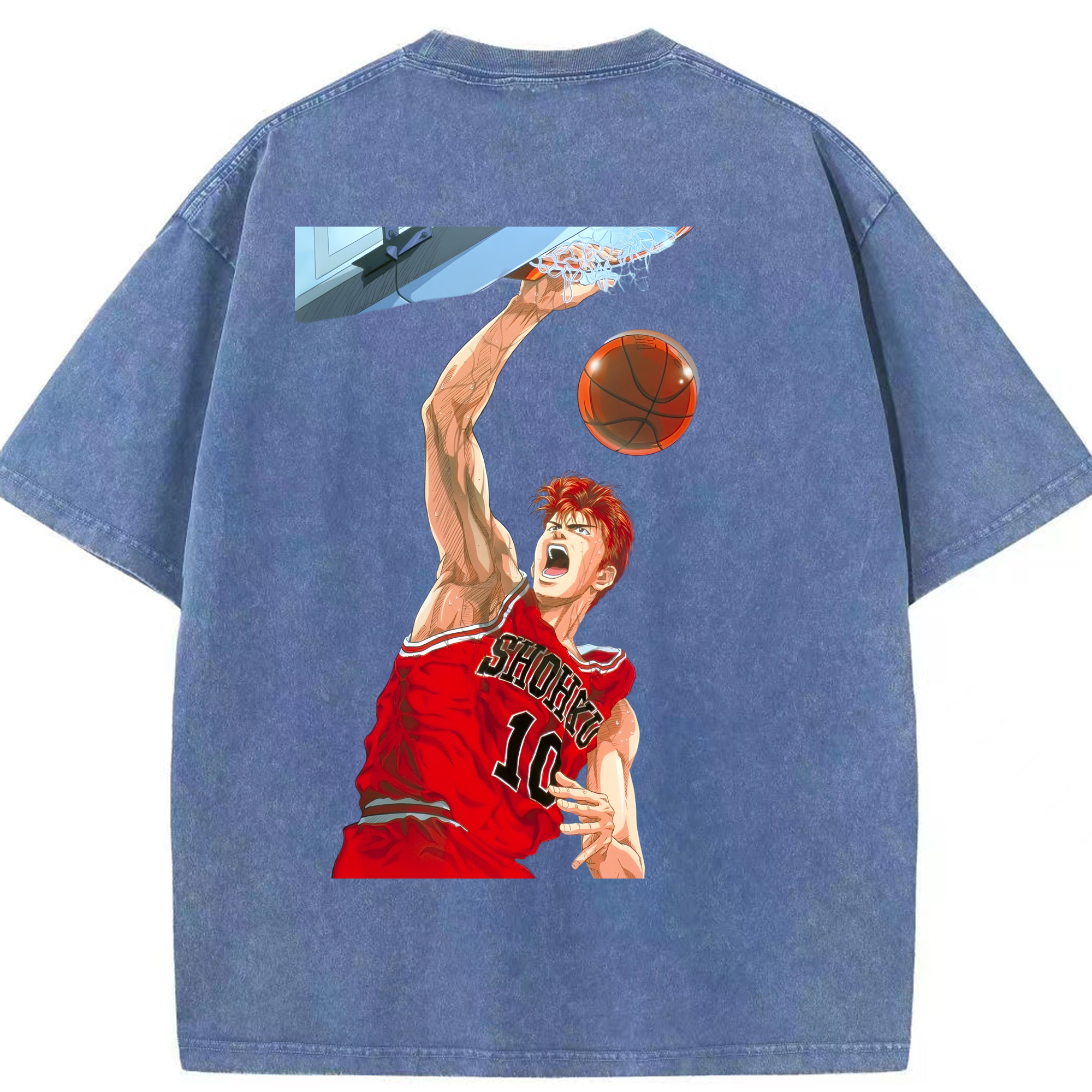 （画像用） SLAM DUNK／スラムダンク 綿100% ヴィンテージ風 半袖Tシャツ（背面プリント）