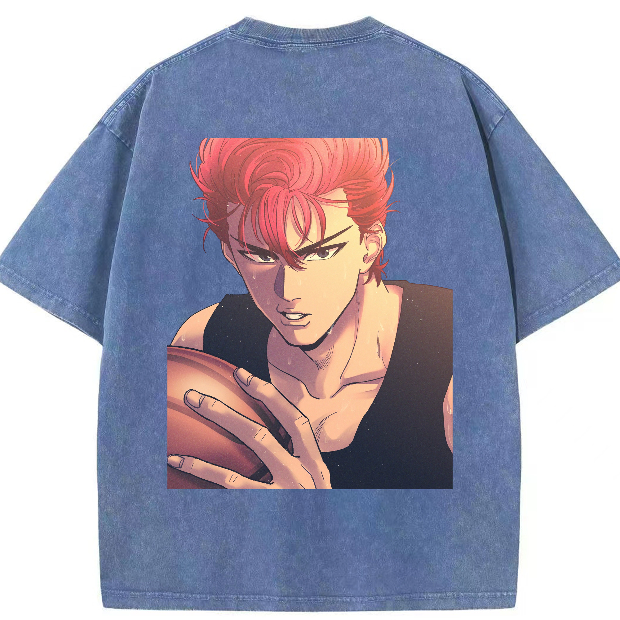 （画像用） SLAM DUNK／スラムダンク 綿100% ヴィンテージ風 半袖Tシャツ（背面プリント）