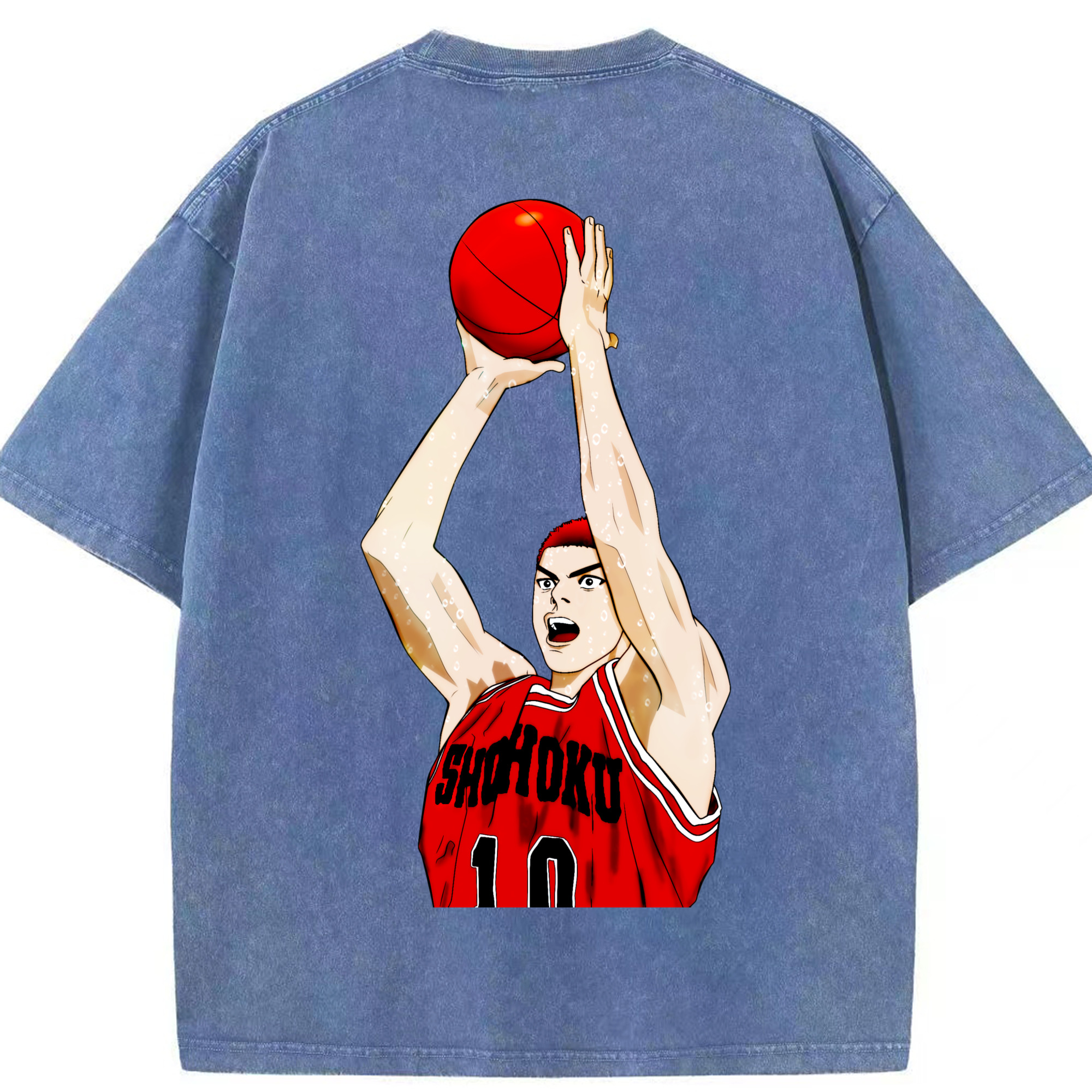 （画像用） SLAM DUNK／スラムダンク 綿100% ヴィンテージ風 半袖Tシャツ（背面プリント）