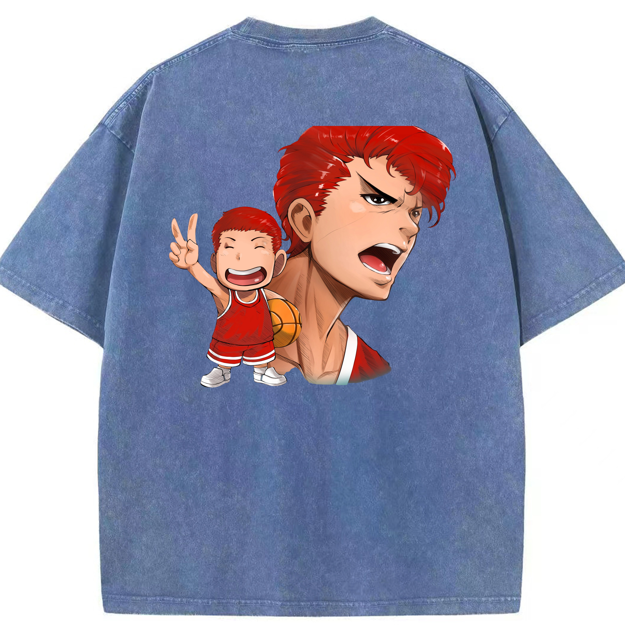 （画像用） SLAM DUNK／スラムダンク 綿100% ヴィンテージ風 半袖Tシャツ（背面プリント）