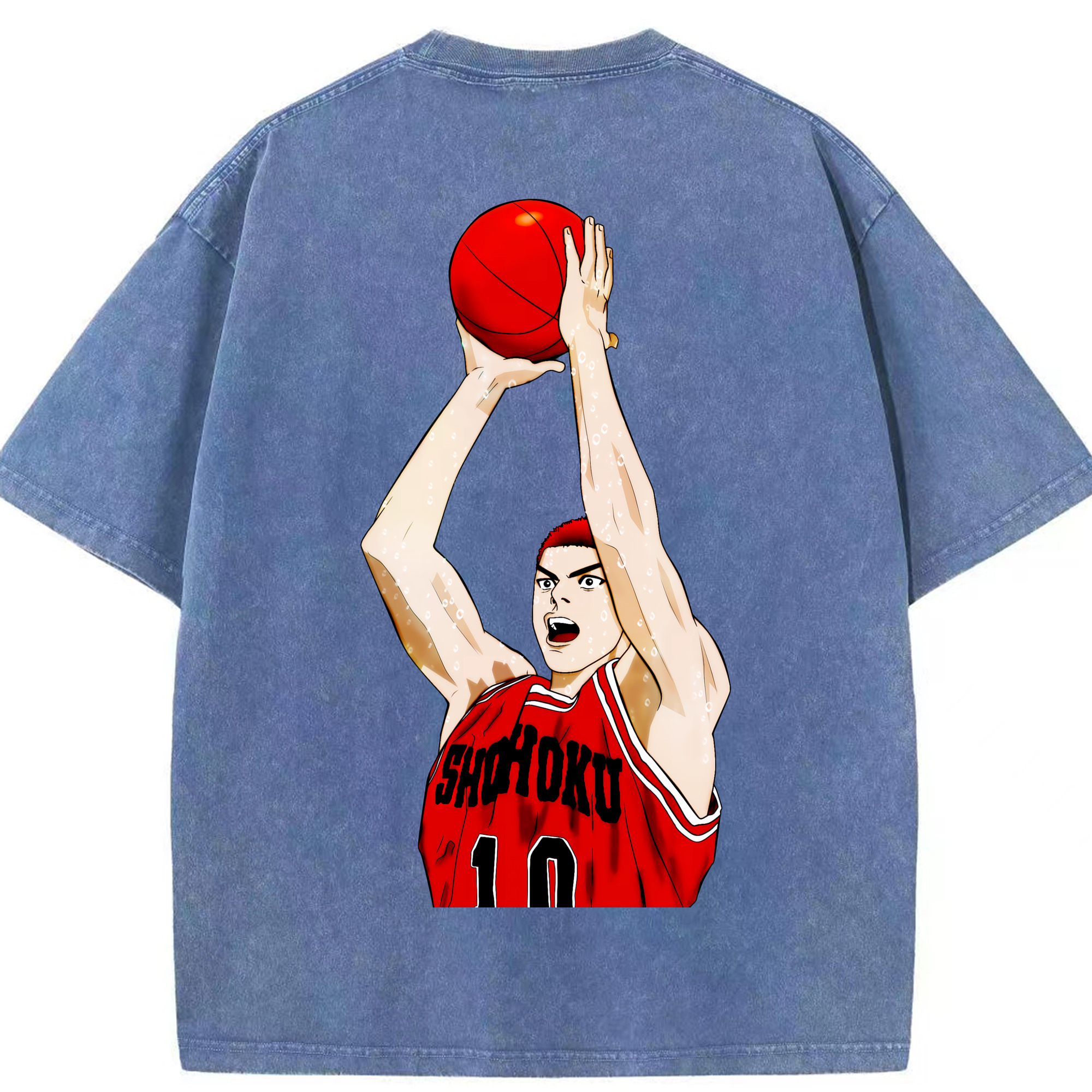 （画像用） SLAM DUNK／スラムダンク 綿100% ヴィンテージ風 半袖Tシャツ（背面プリント）