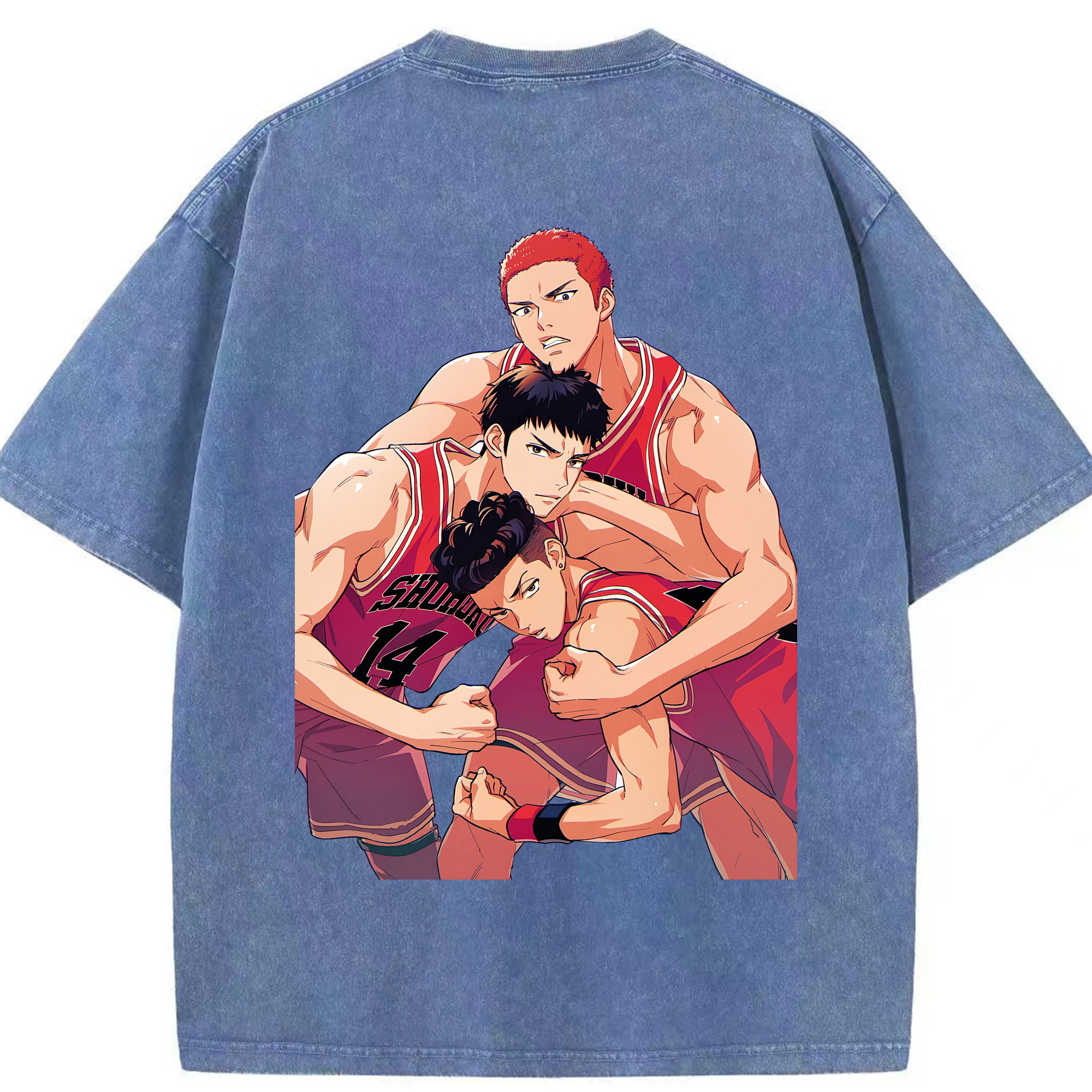 （画像用） SLAM DUNK／スラムダンク 綿100% ヴィンテージ風 半袖Tシャツ（背面プリント）