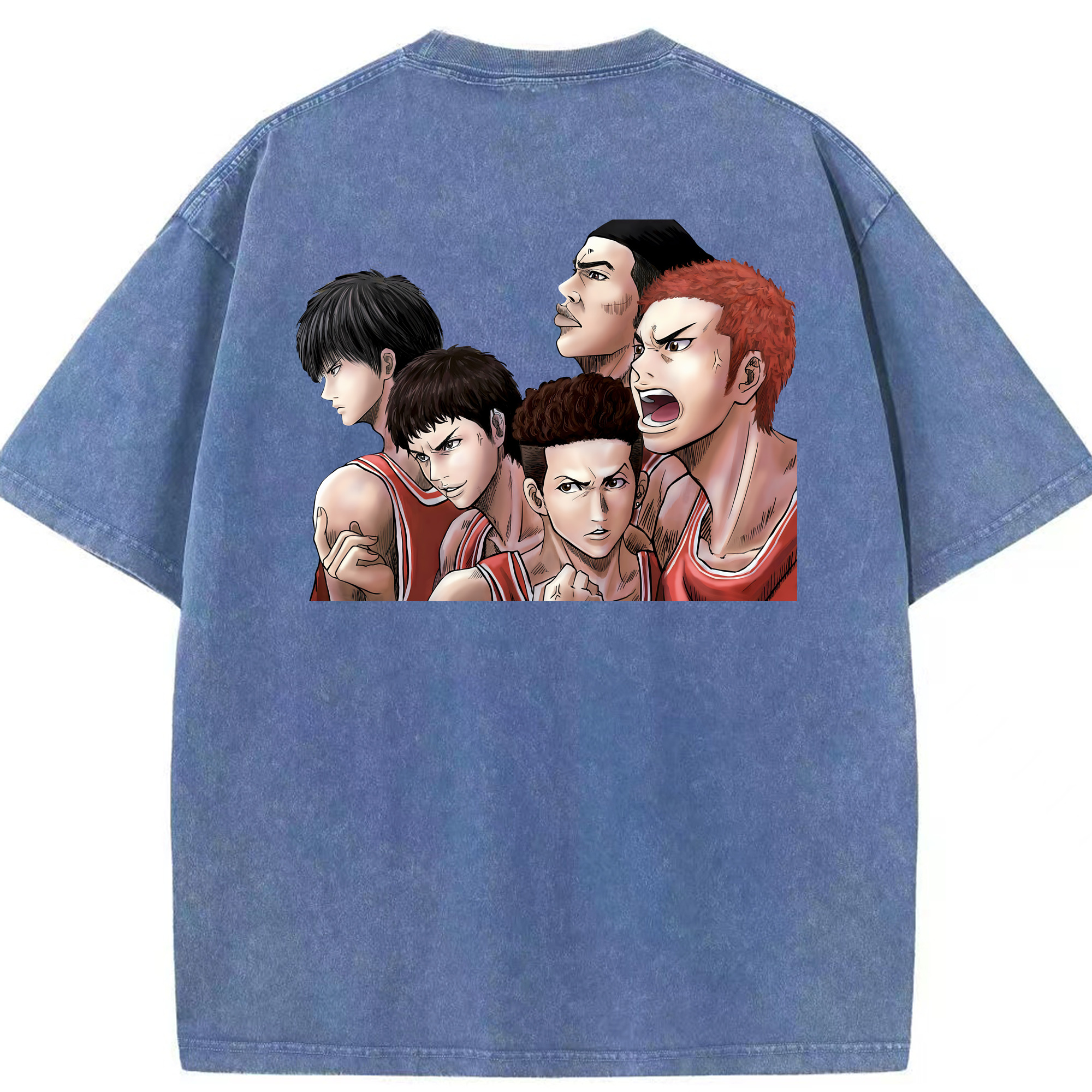 （画像用） SLAM DUNK／スラムダンク 綿100% ヴィンテージ風 半袖Tシャツ（背面プリント）