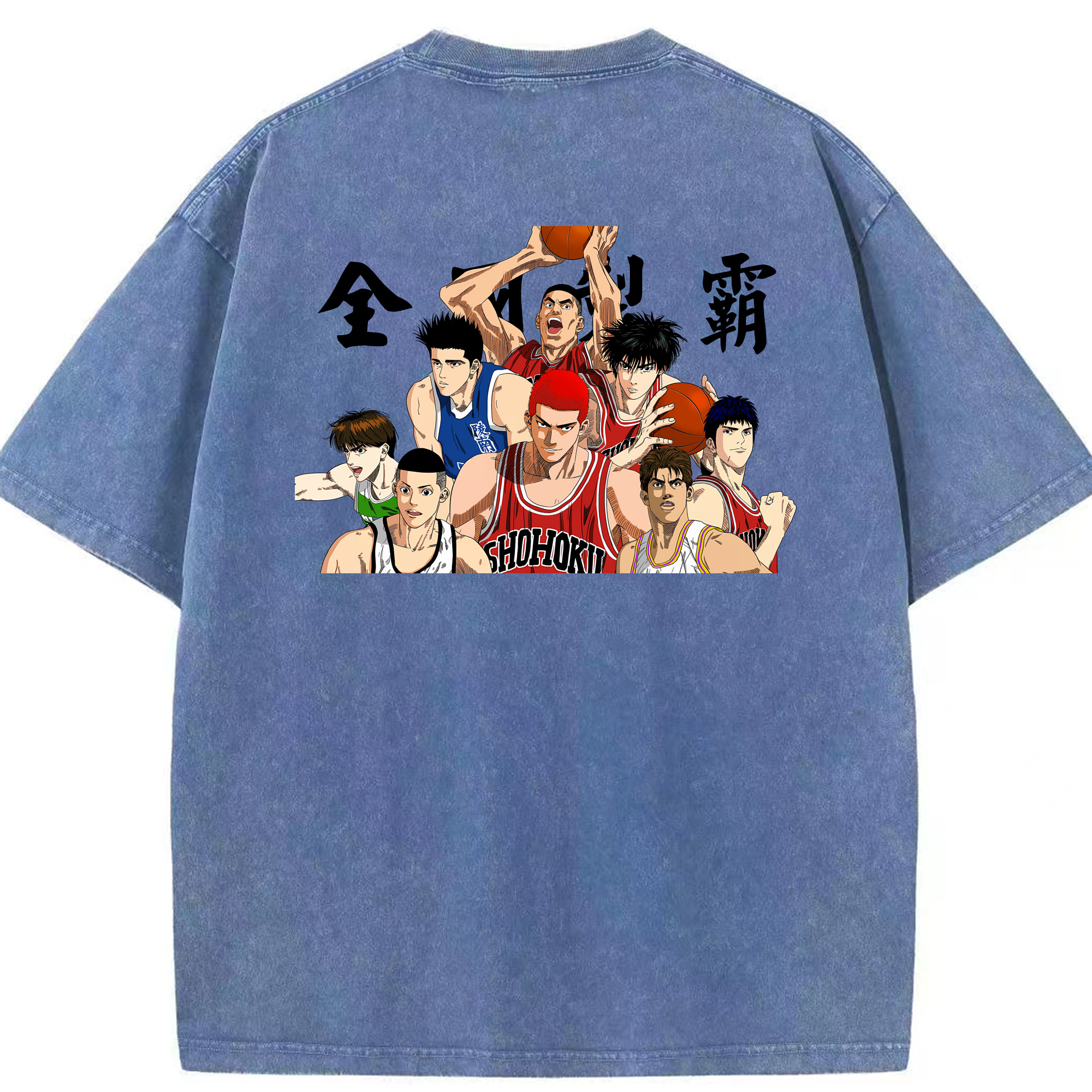 （画像用） SLAM DUNK／スラムダンク 綿100% ヴィンテージ風 半袖Tシャツ（背面プリント）