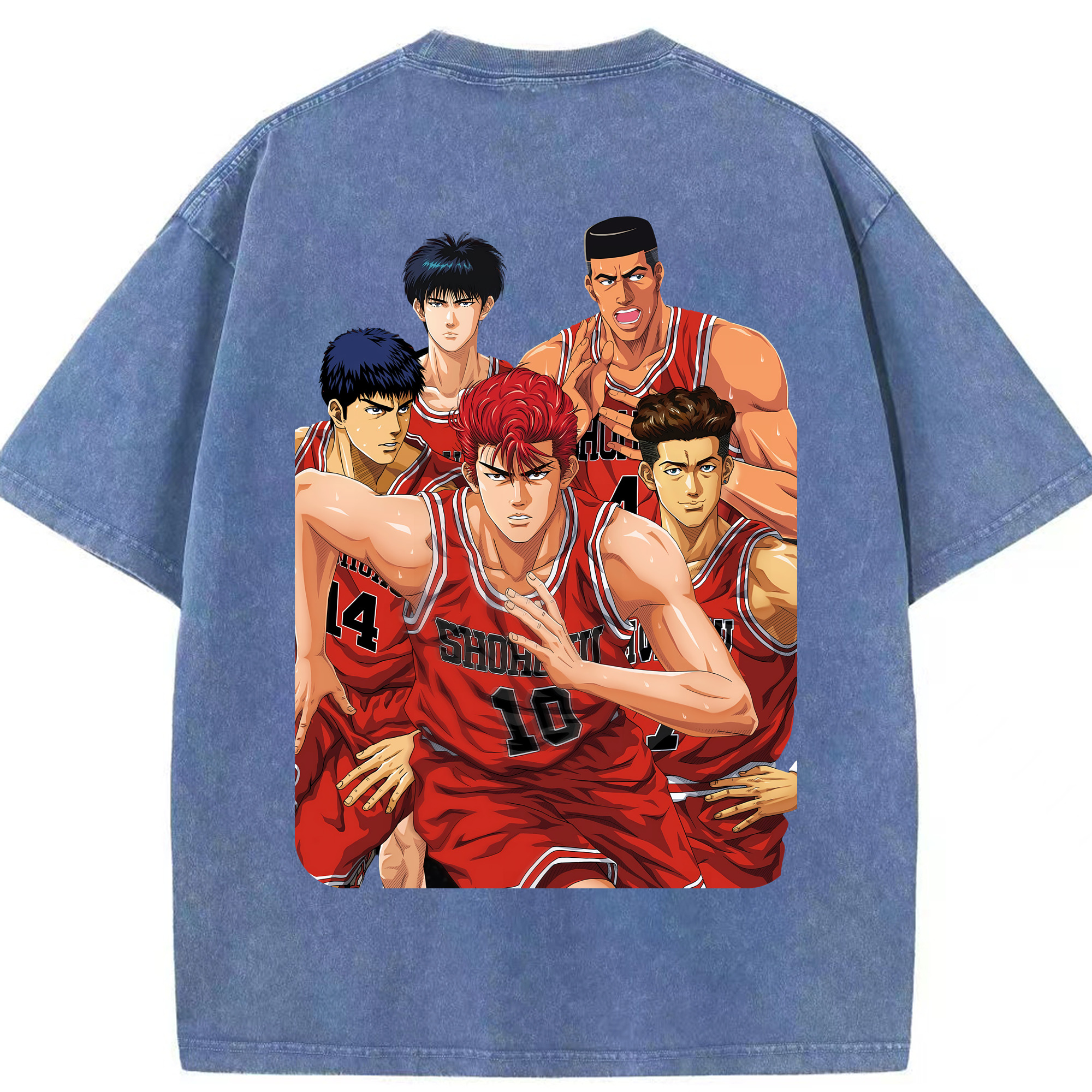（画像用） SLAM DUNK／スラムダンク 綿100% ヴィンテージ風 半袖Tシャツ（背面プリント）