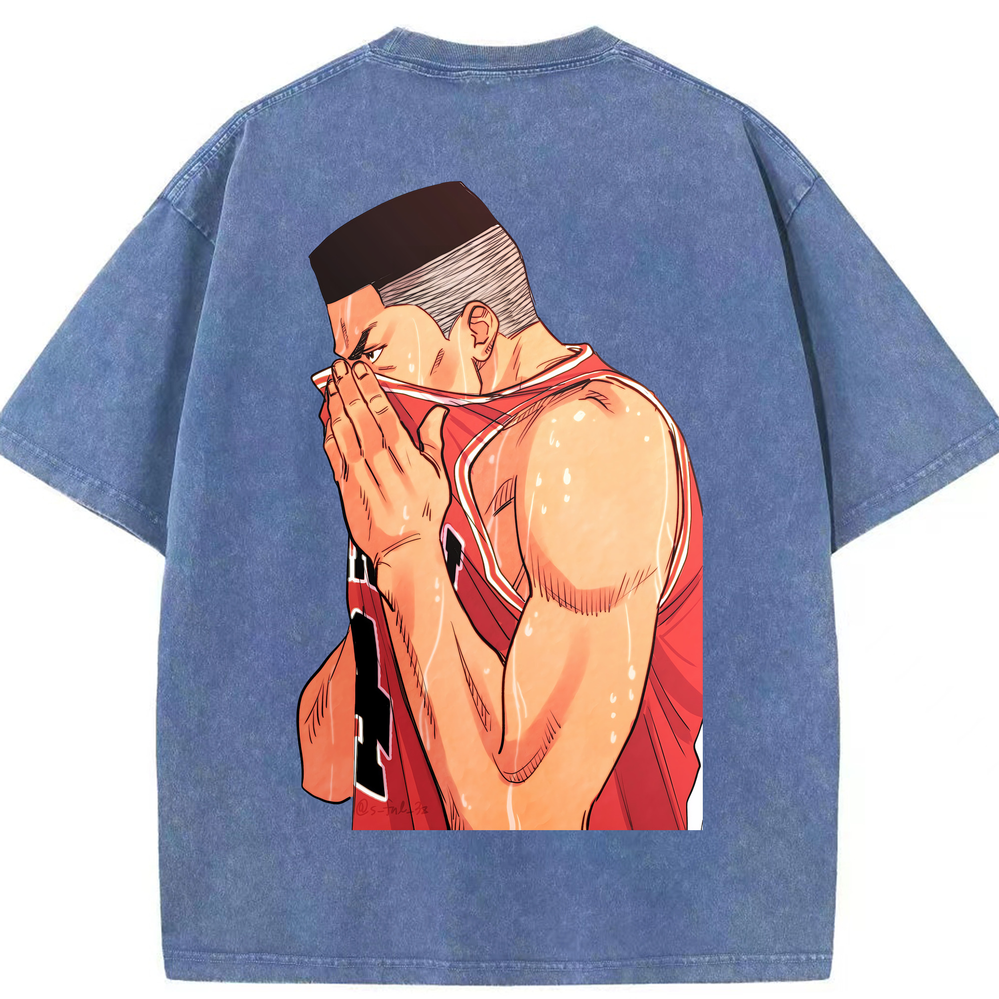 （画像用） SLAM DUNK／スラムダンク 綿100% ヴィンテージ風 半袖Tシャツ（背面プリント）
