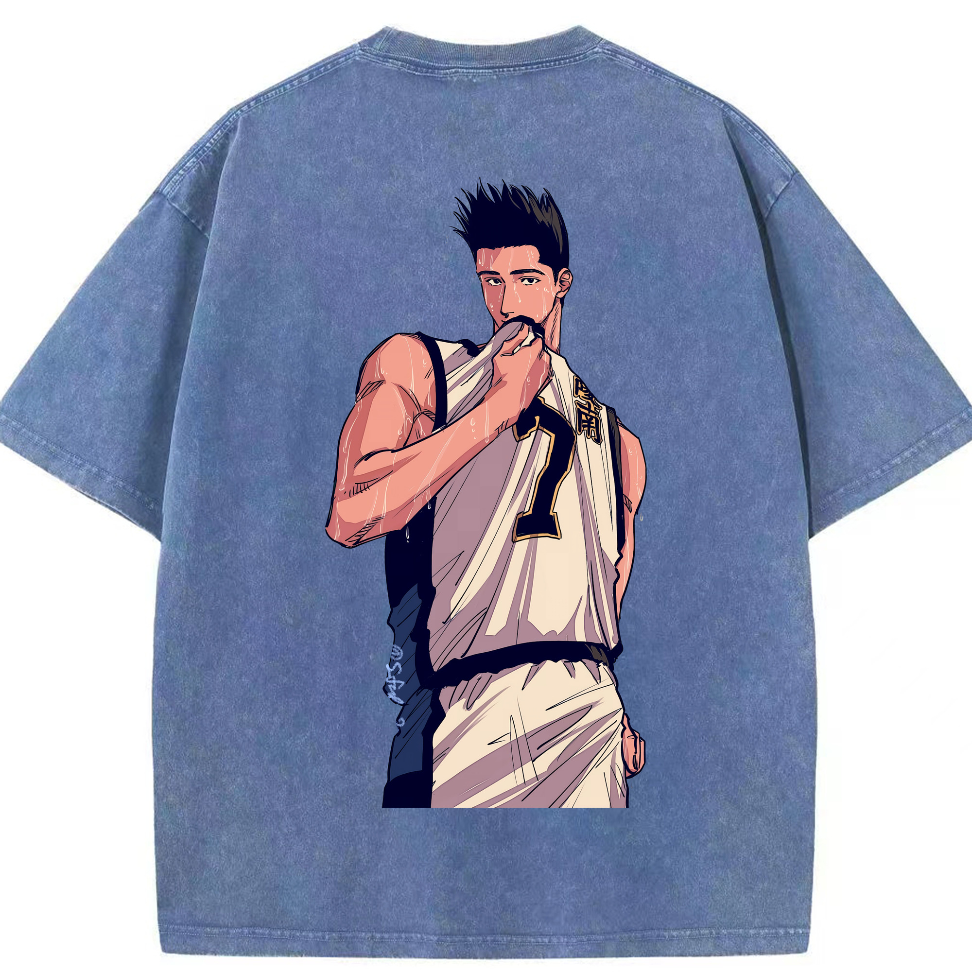 （画像用） SLAM DUNK／スラムダンク 綿100% ヴィンテージ風 半袖Tシャツ（背面プリント）