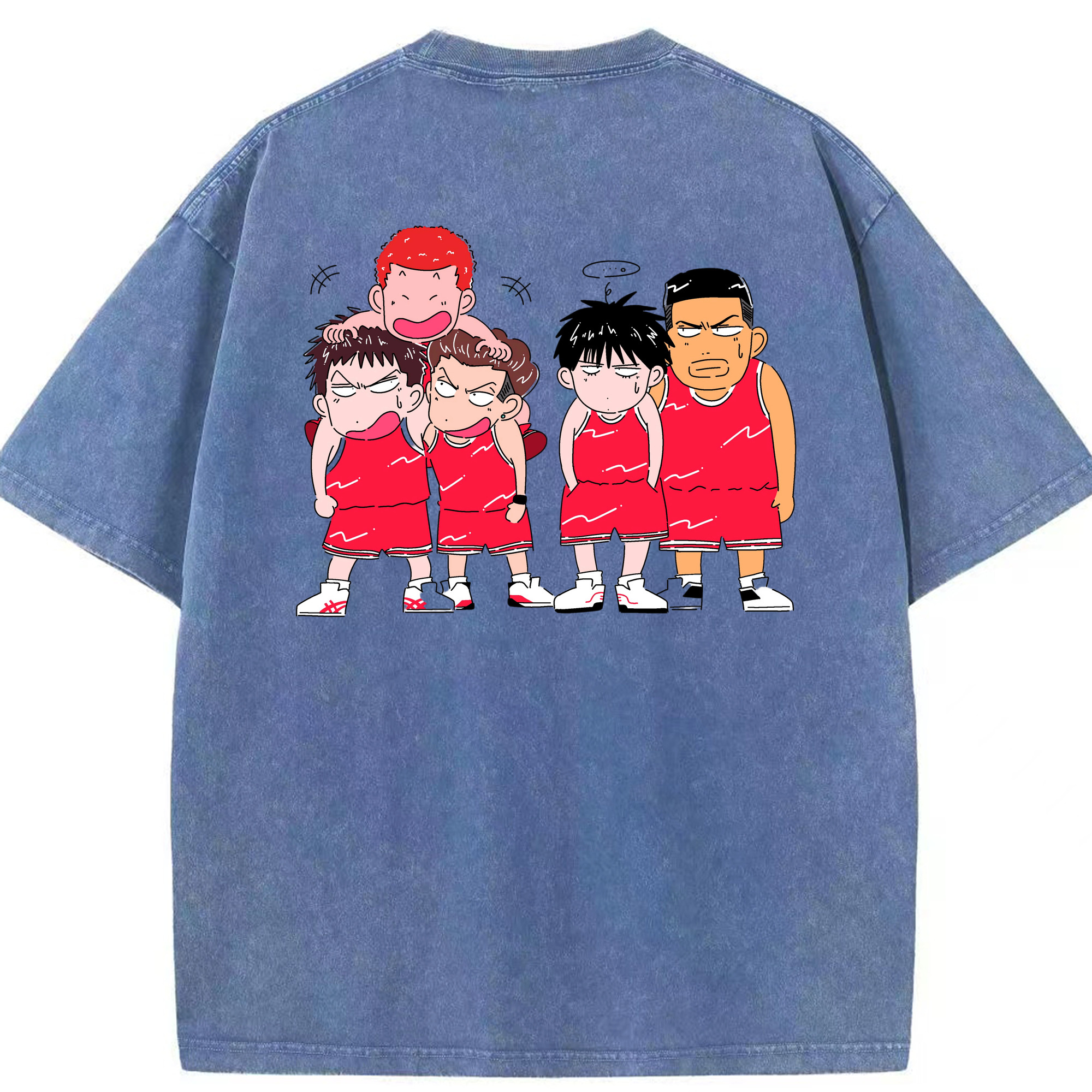 （画像用） SLAM DUNK／スラムダンク 綿100% ヴィンテージ風 半袖Tシャツ（背面プリント）