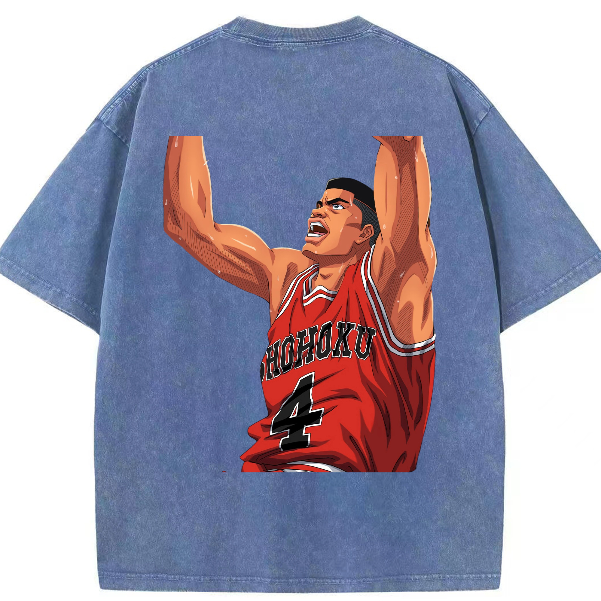 （画像用） SLAM DUNK／スラムダンク 綿100% ヴィンテージ風 半袖Tシャツ（背面プリント）
