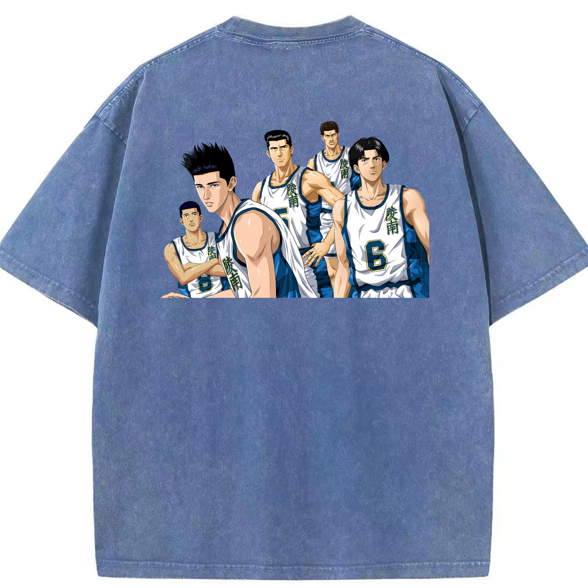 SLAM DUNK／スラムダンク 綿100% ヴィンテージ風 半袖Tシャツ（背面プリント）
