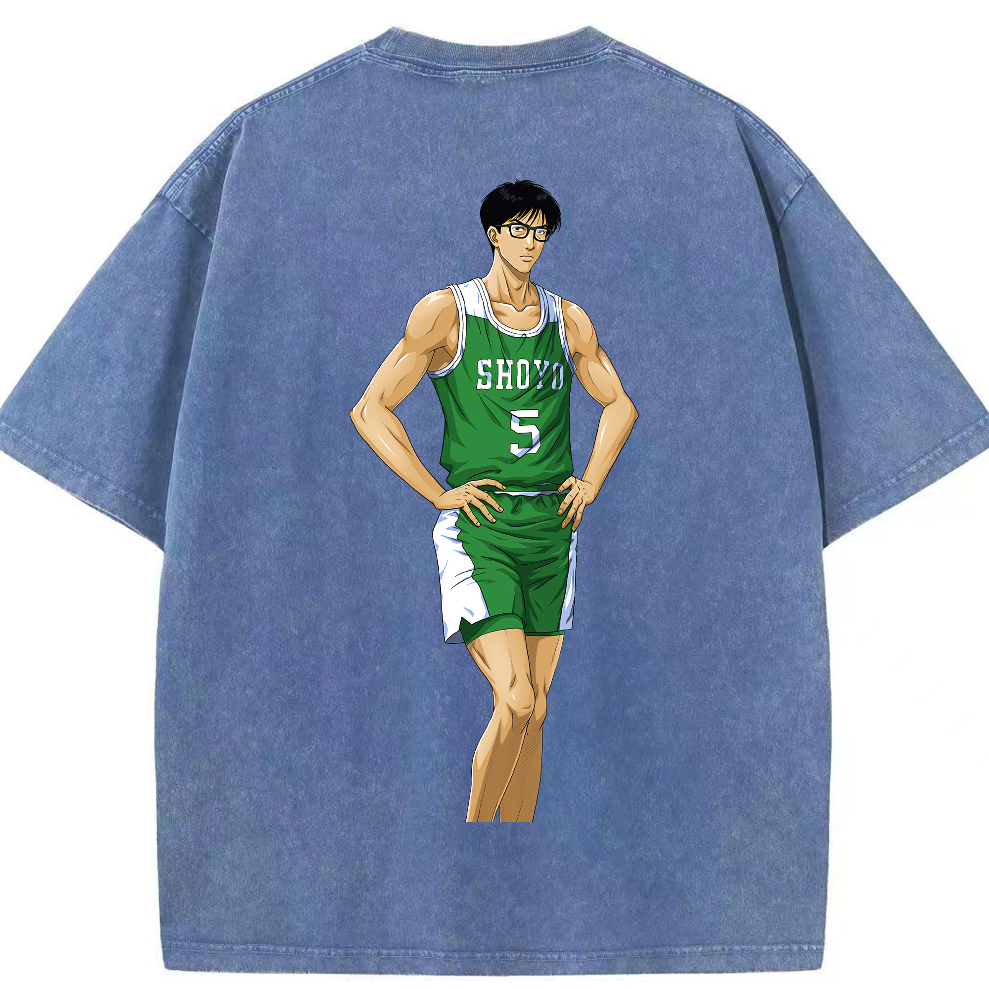 SLAM DUNK／スラムダンク 綿100% ヴィンテージ風 半袖Tシャツ（背面プリント）