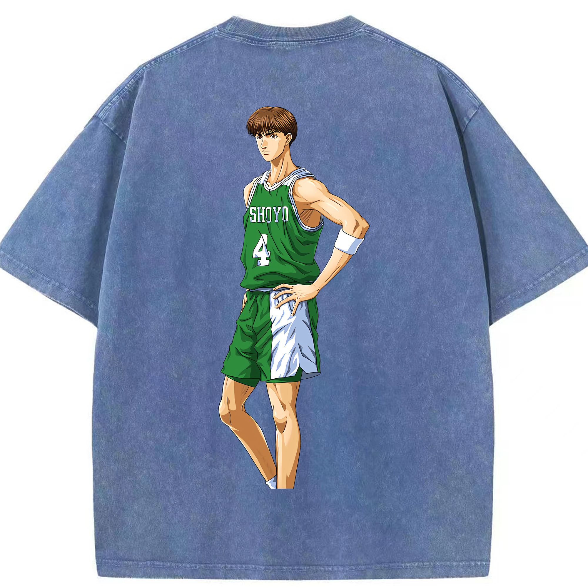 SLAM DUNK／スラムダンク 綿100% ヴィンテージ風 半袖Tシャツ（背面プリント）