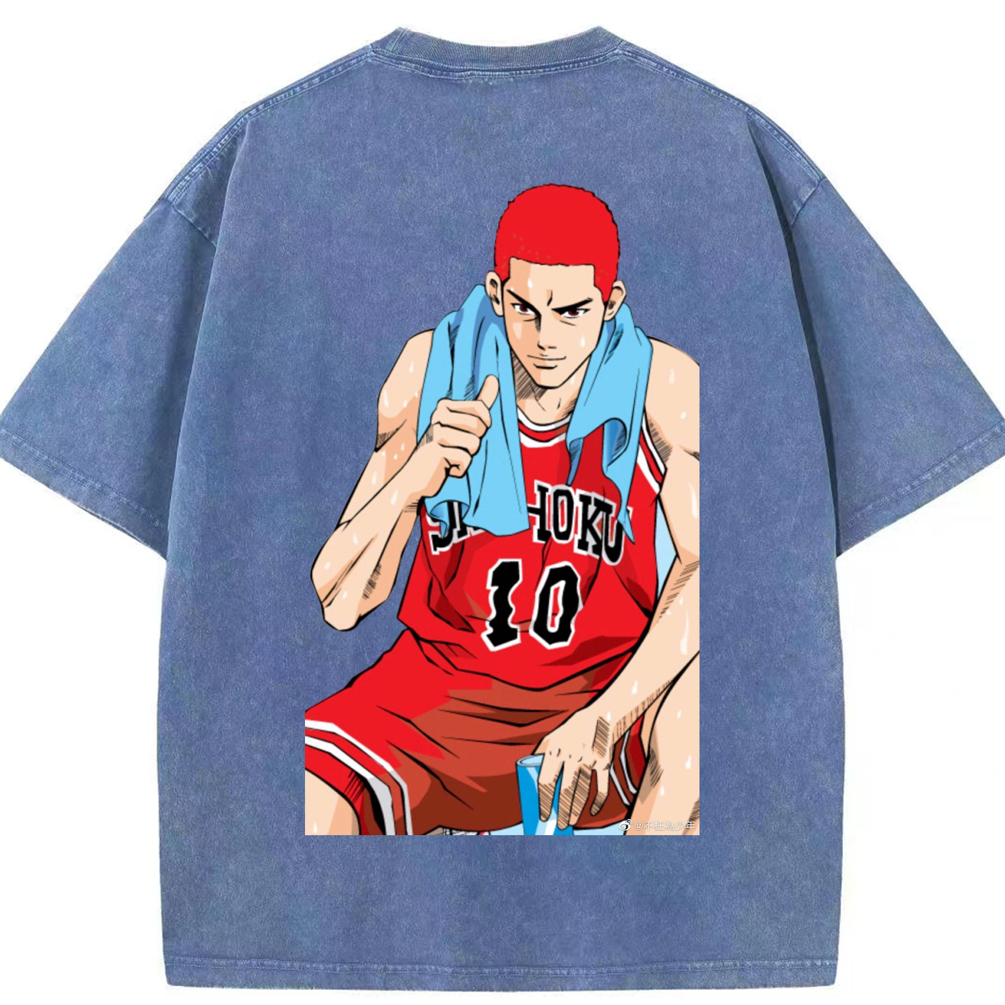 （画像用） SLAM DUNK／スラムダンク 綿100% ヴィンテージ風 半袖Tシャツ（背面プリント）