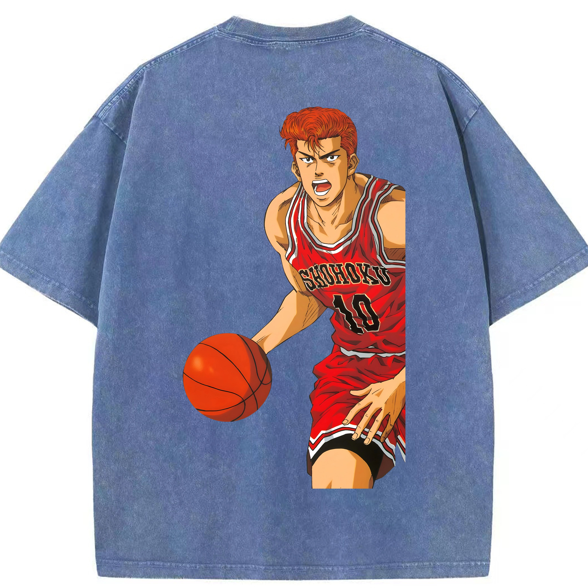 （画像用） SLAM DUNK／スラムダンク 綿100% ヴィンテージ風 半袖Tシャツ（背面プリント）