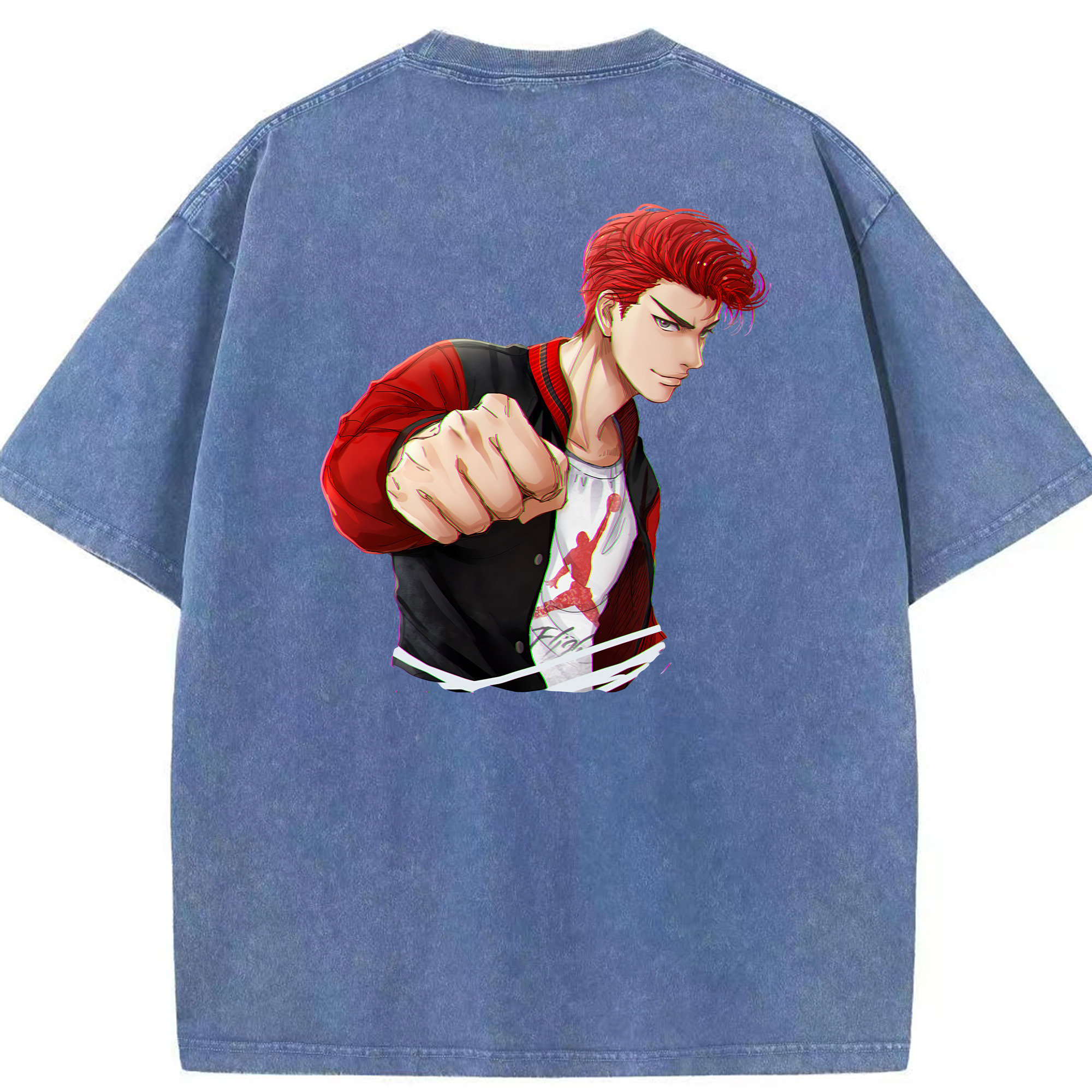 （画像用） SLAM DUNK／スラムダンク 綿100% ヴィンテージ風 半袖Tシャツ（背面プリント）