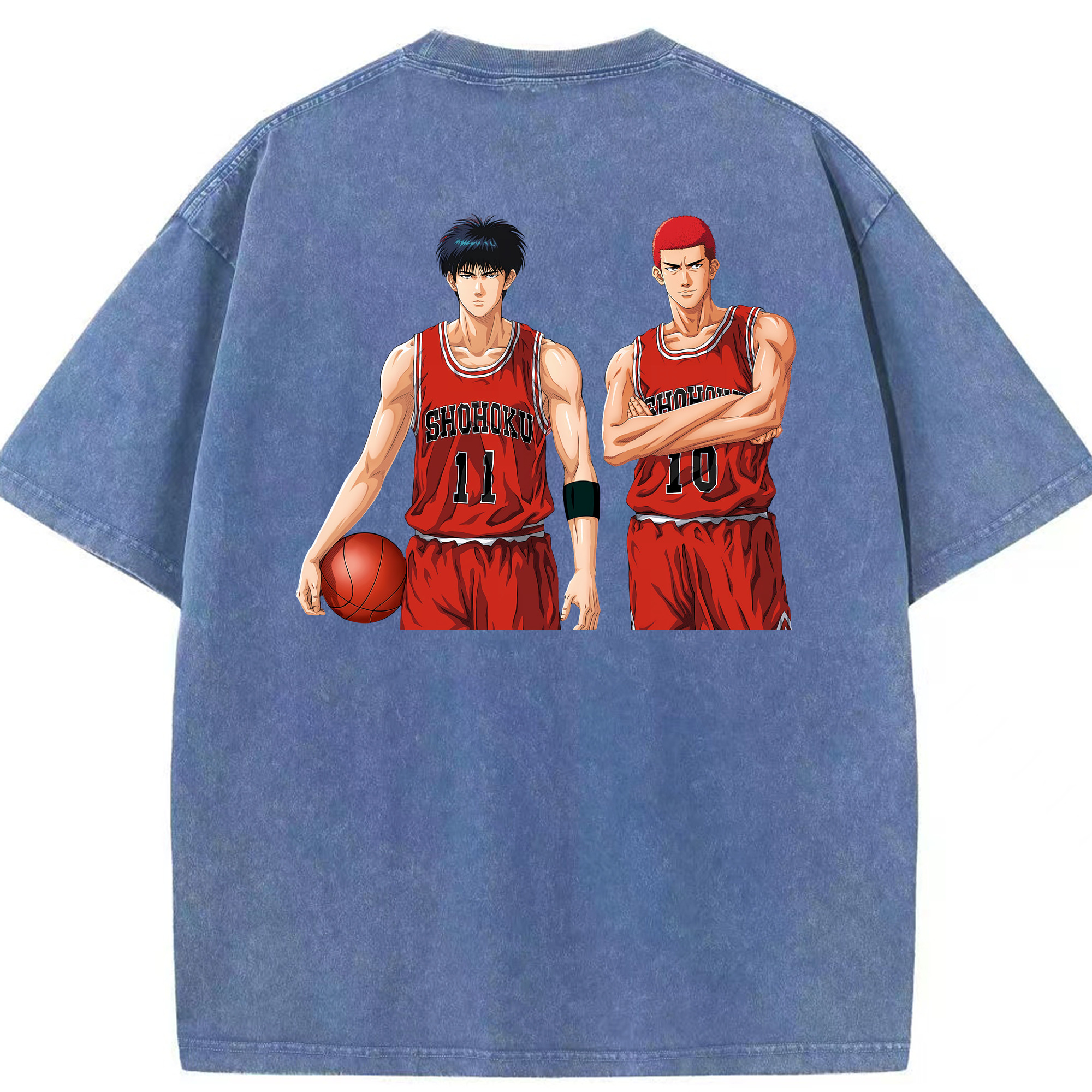 （画像用） SLAM DUNK／スラムダンク 綿100% ヴィンテージ風 半袖Tシャツ（背面プリント）