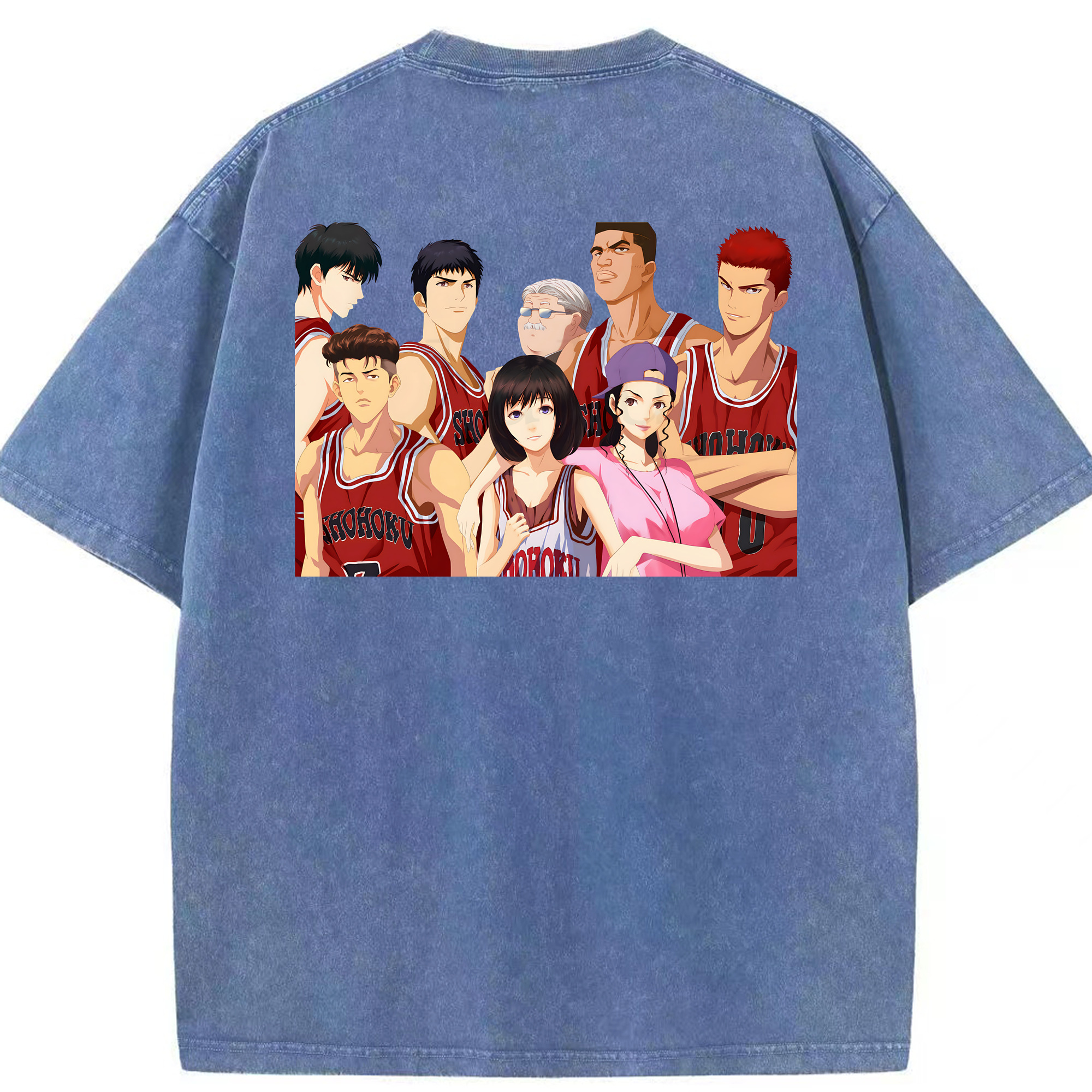 （画像用） SLAM DUNK／スラムダンク 綿100% ヴィンテージ風 半袖Tシャツ（背面プリント）