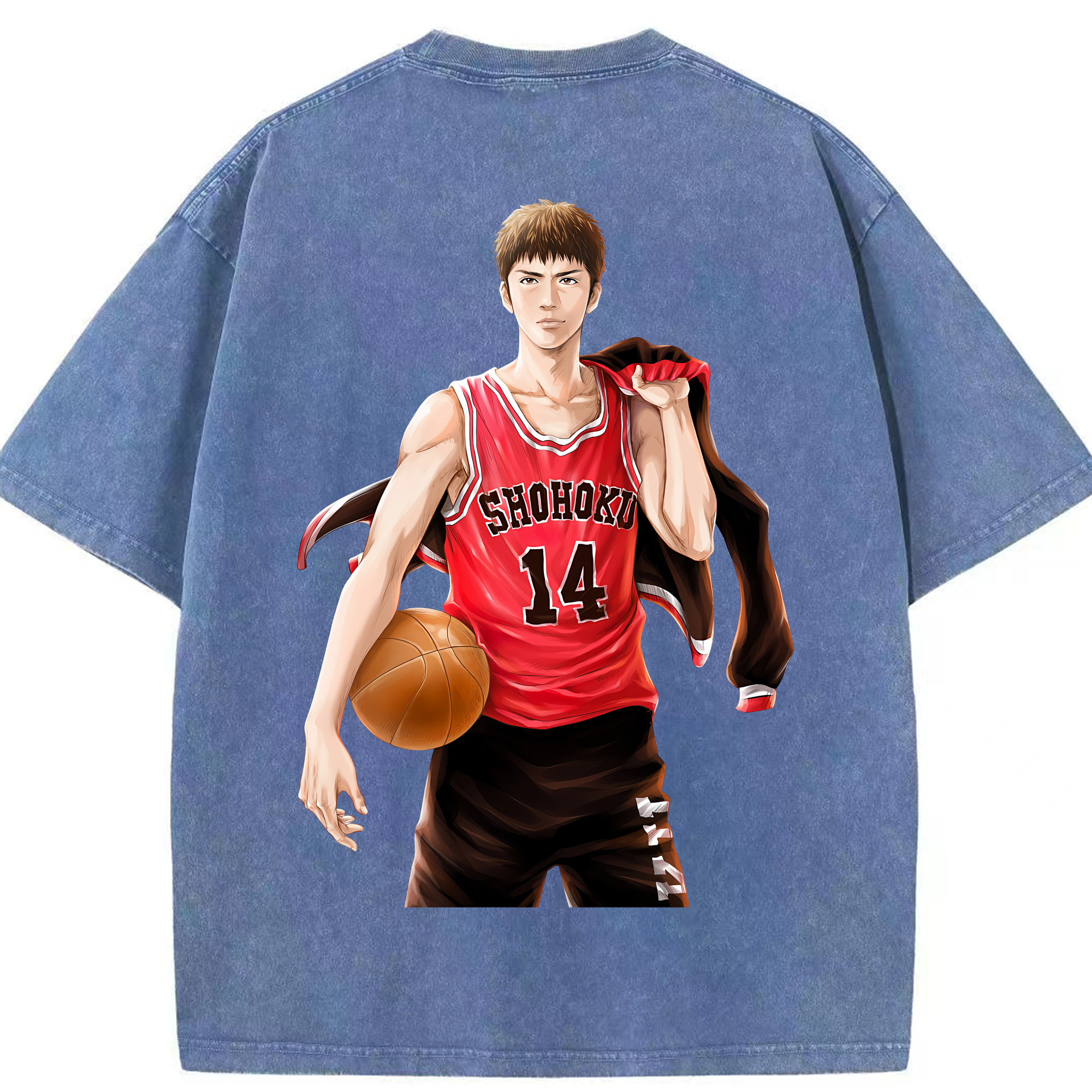 （画像用） SLAM DUNK／スラムダンク 綿100% ヴィンテージ風 半袖Tシャツ（背面プリント）