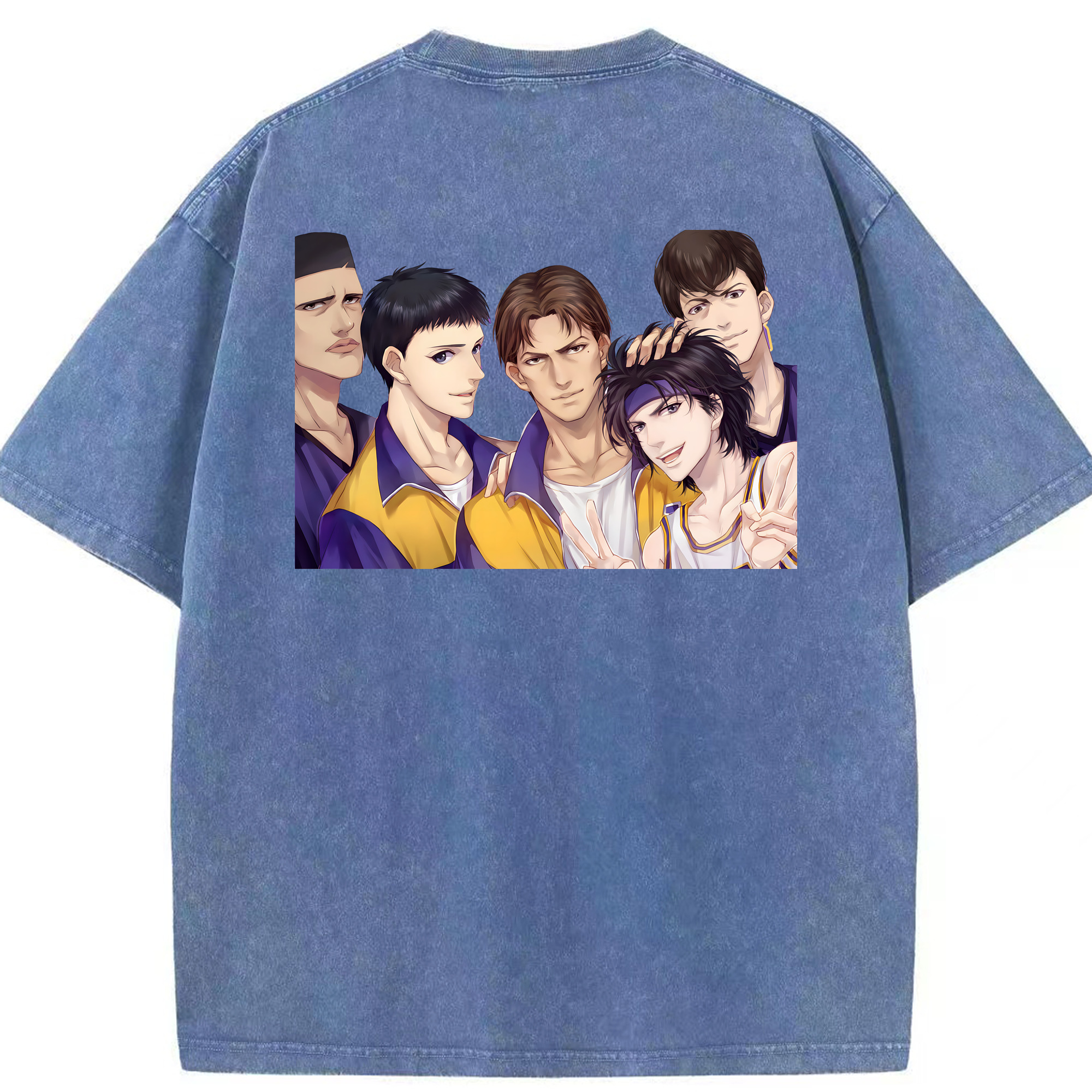 SLAM DUNK／スラムダンク 綿100% ヴィンテージ風 半袖Tシャツ（背面プリント）