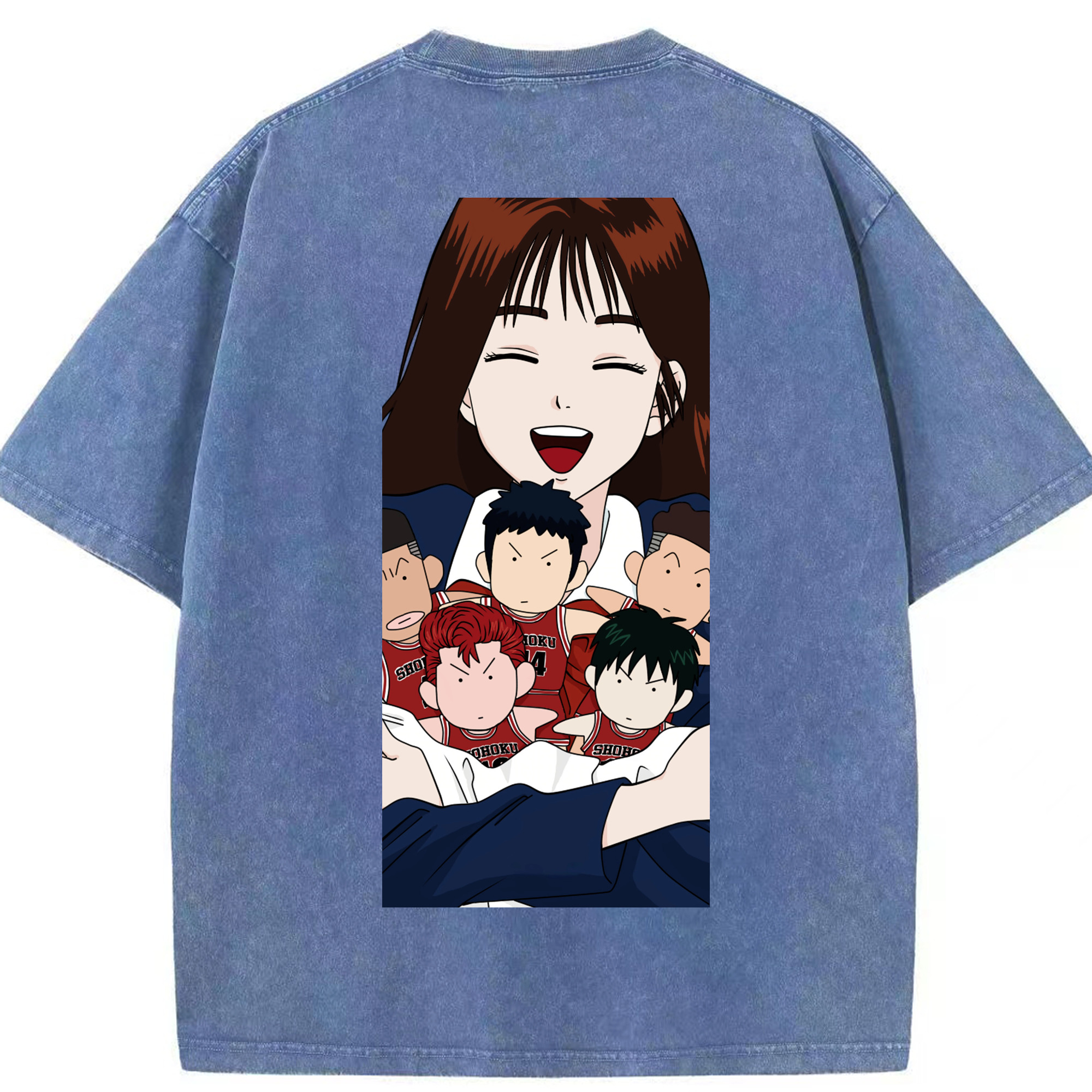 SLAM DUNK／スラムダンク 綿100% ヴィンテージ風 半袖Tシャツ（背面プリント）
