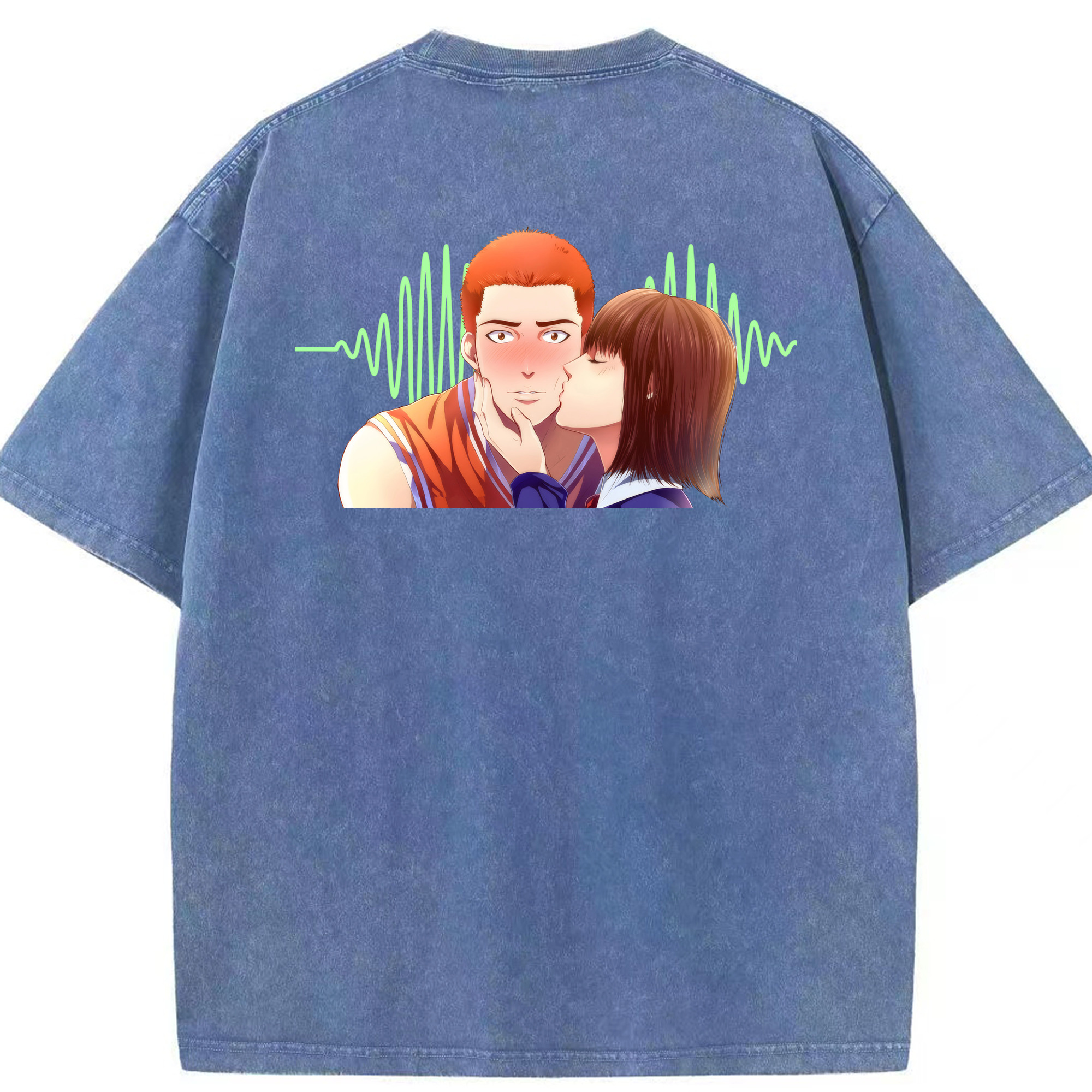 SLAM DUNK／スラムダンク 綿100% ヴィンテージ風 半袖Tシャツ（背面プリント）