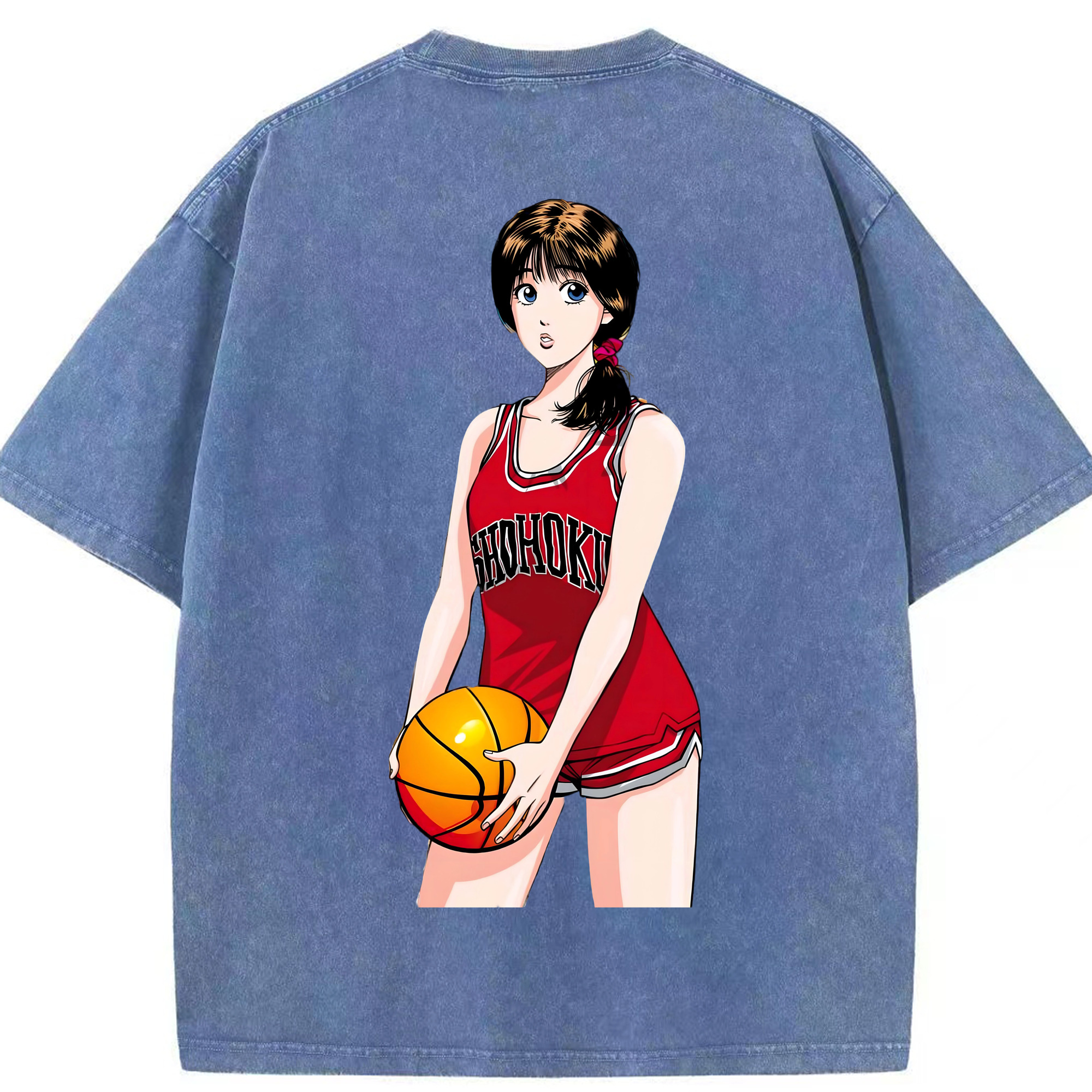 SLAM DUNK／スラムダンク 綿100% ヴィンテージ風 半袖Tシャツ（背面プリント）
