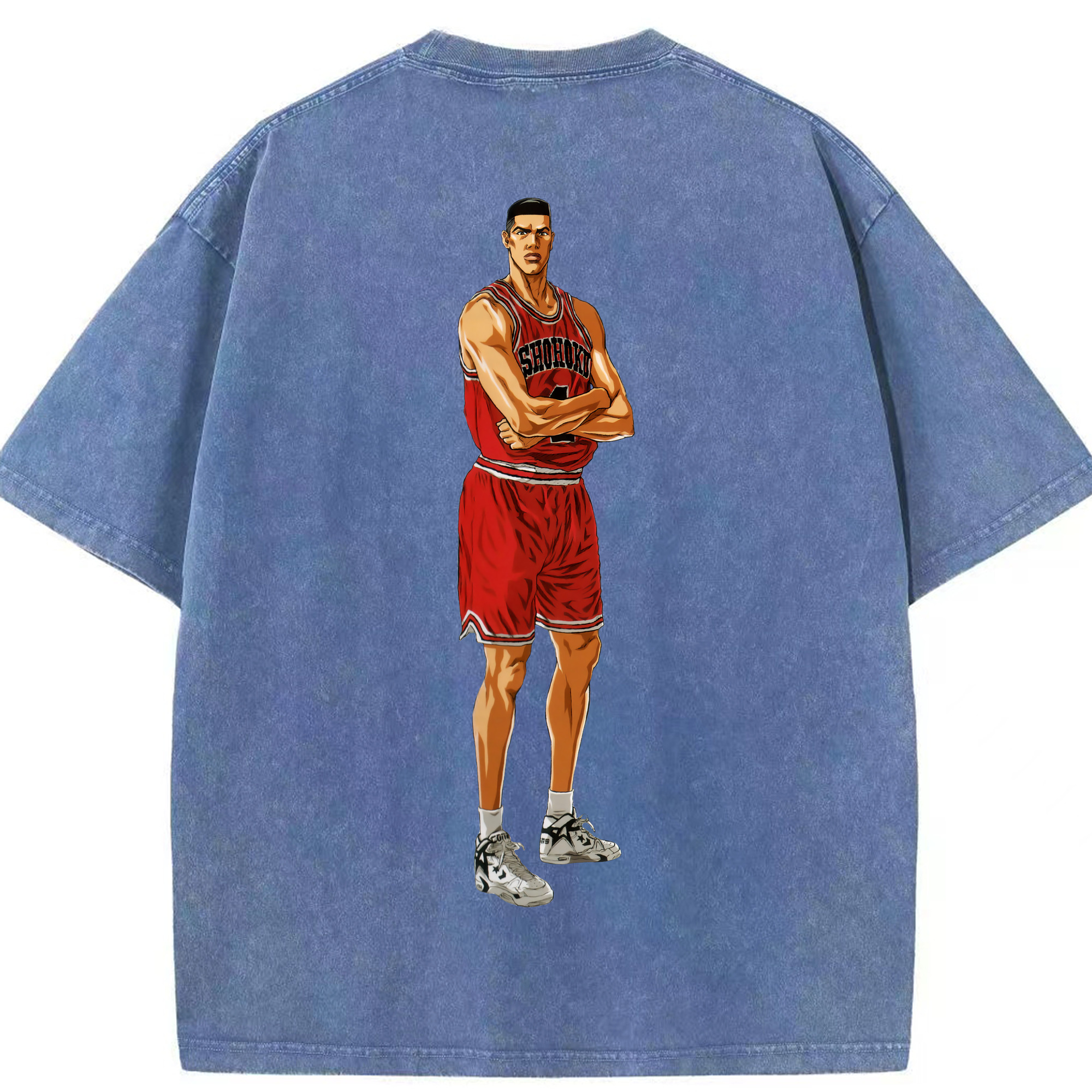 SLAM DUNK／スラムダンク 綿100% ヴィンテージ風 半袖Tシャツ（背面プリント）