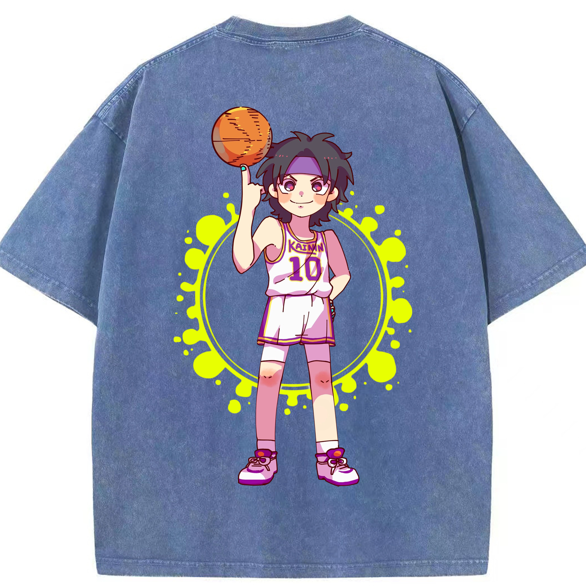 SLAM DUNK／スラムダンク 綿100% ヴィンテージ風 半袖Tシャツ（背面プリント）