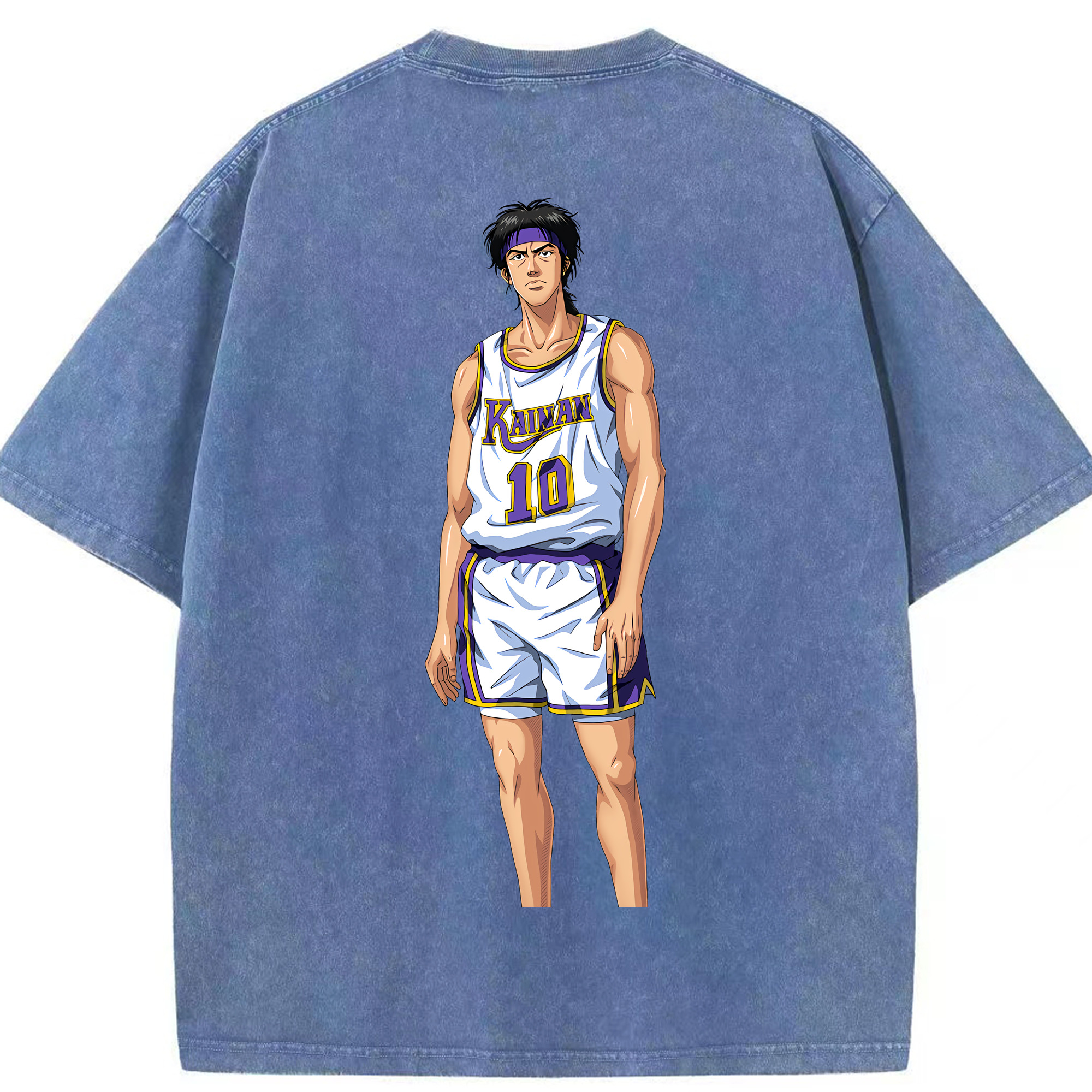 SLAM DUNK／スラムダンク 綿100% ヴィンテージ風 半袖Tシャツ（背面プリント）
