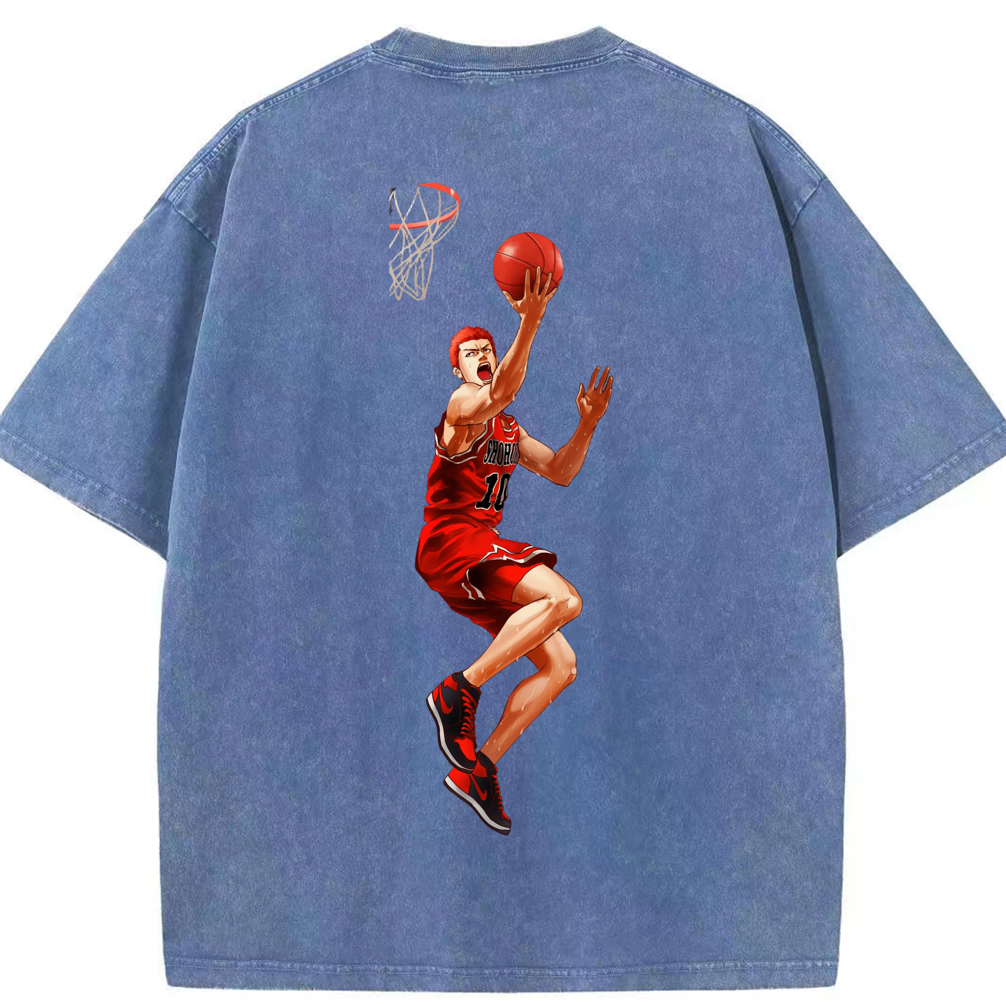 （画像用） SLAM DUNK／スラムダンク 綿100% ヴィンテージ風 半袖Tシャツ（背面プリント）
