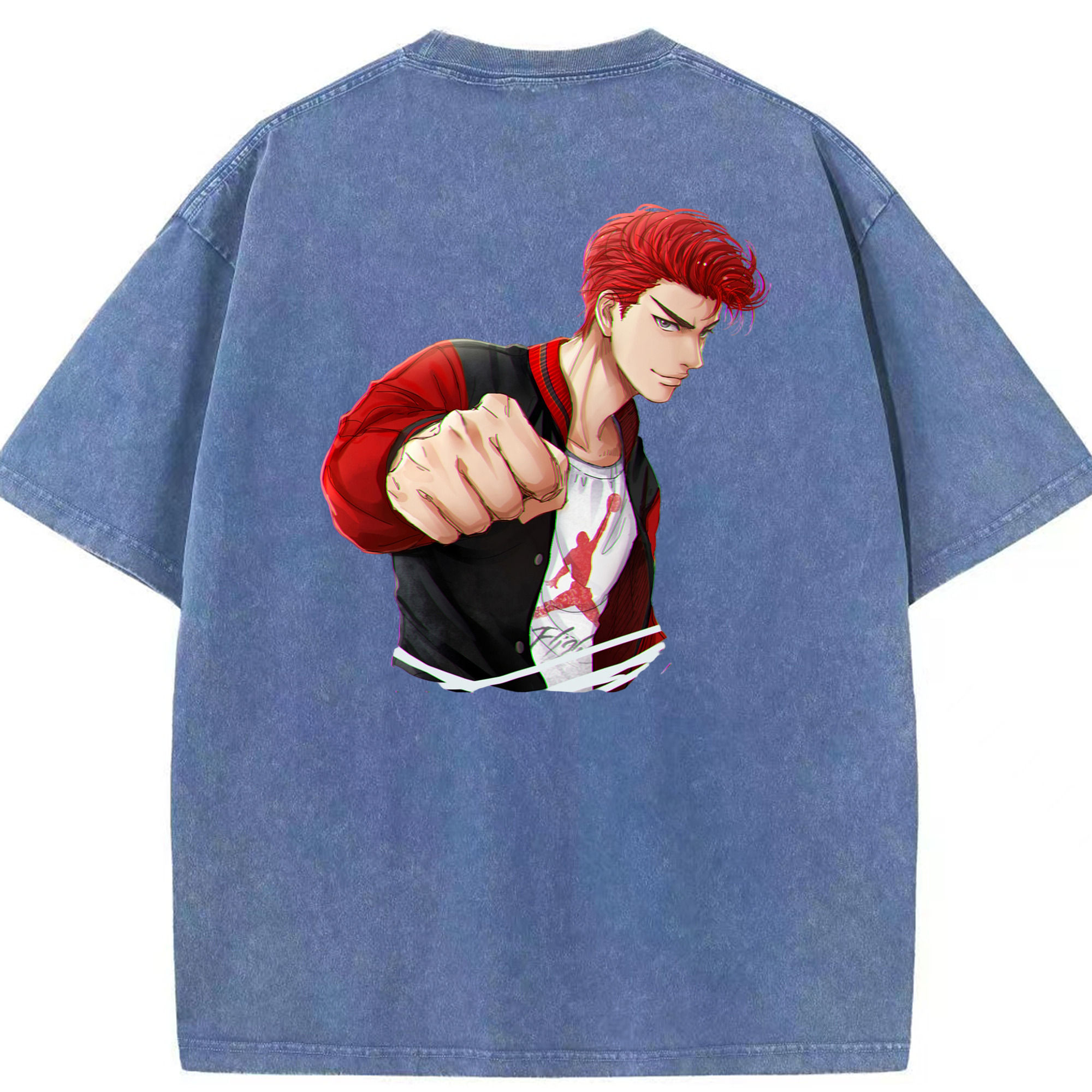 （画像用） SLAM DUNK／スラムダンク 綿100% ヴィンテージ風 半袖Tシャツ（背面プリント）