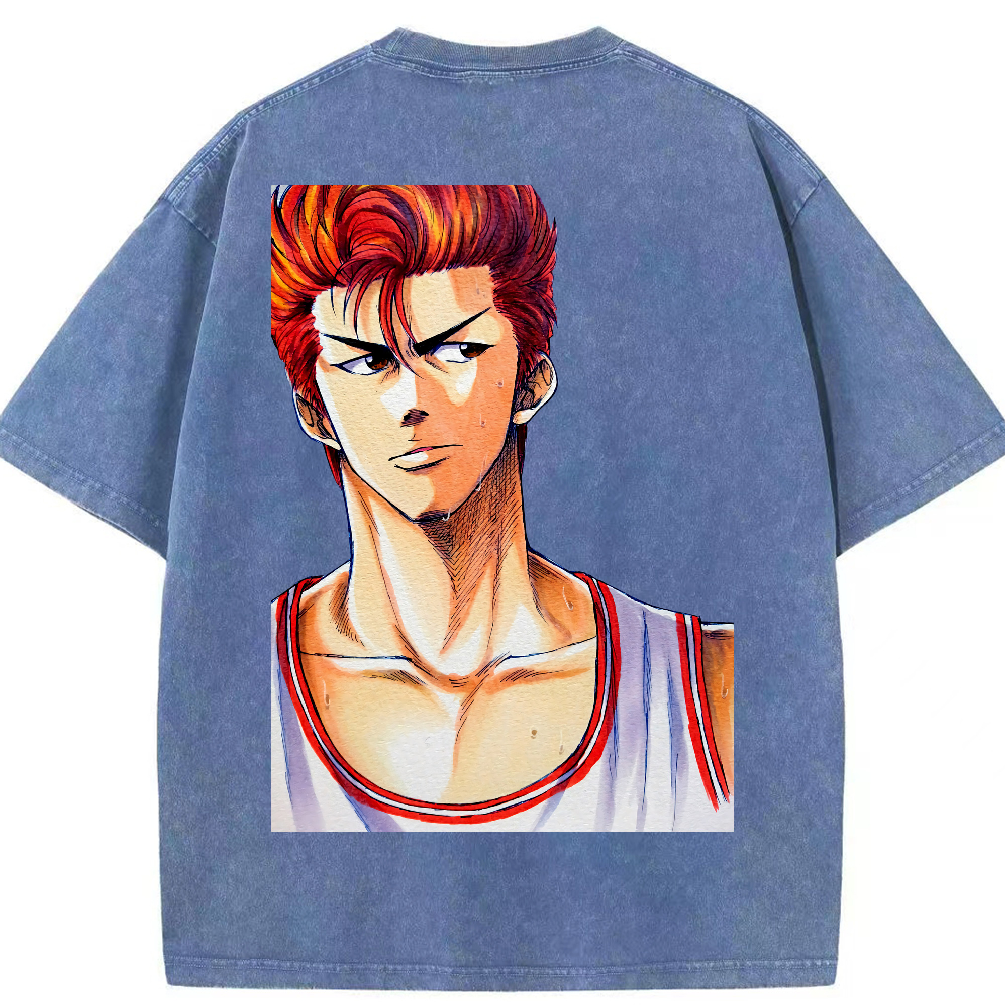 （画像用） SLAM DUNK／スラムダンク 綿100% ヴィンテージ風 半袖Tシャツ（背面プリント）