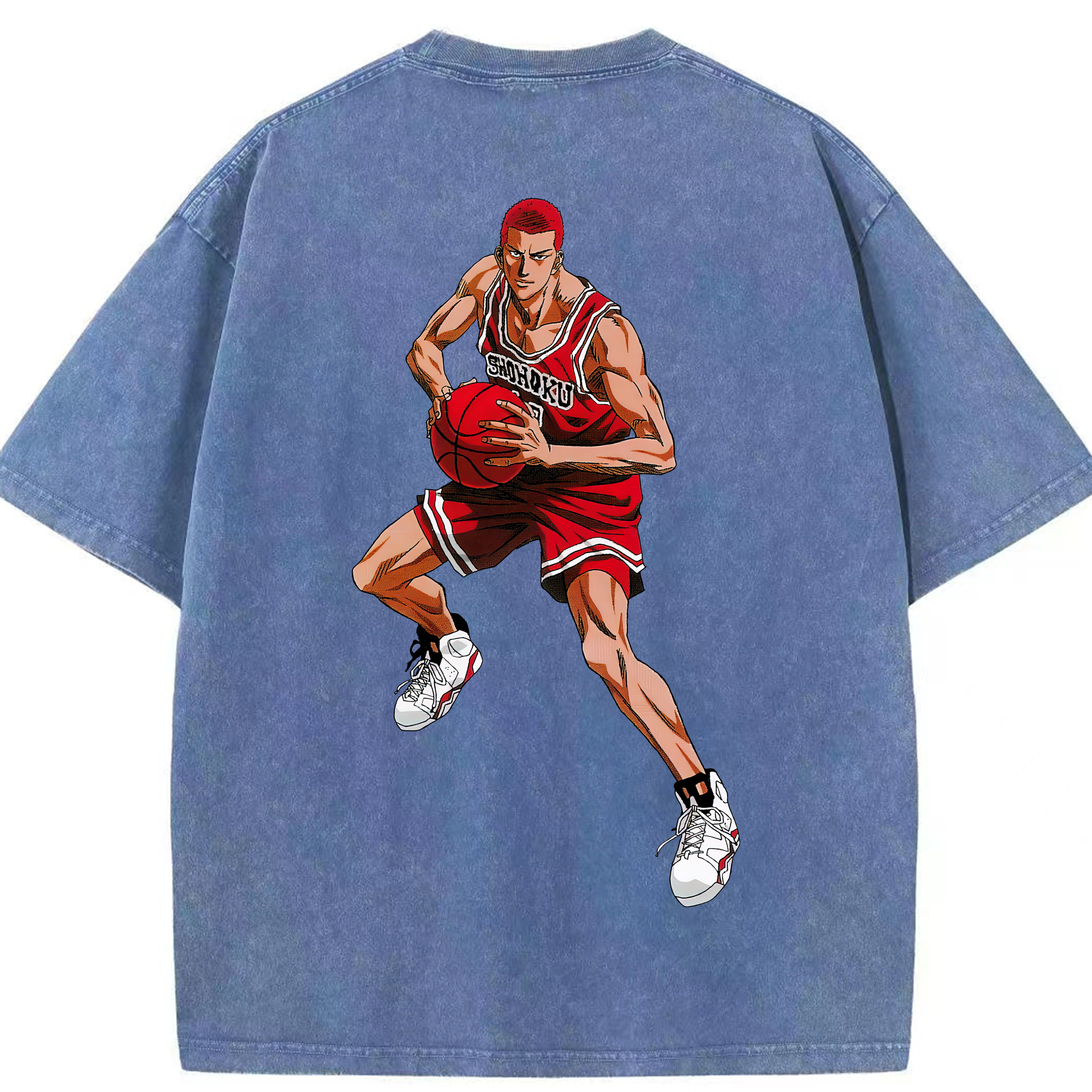（画像用） SLAM DUNK／スラムダンク 綿100% ヴィンテージ風 半袖Tシャツ（背面プリント）