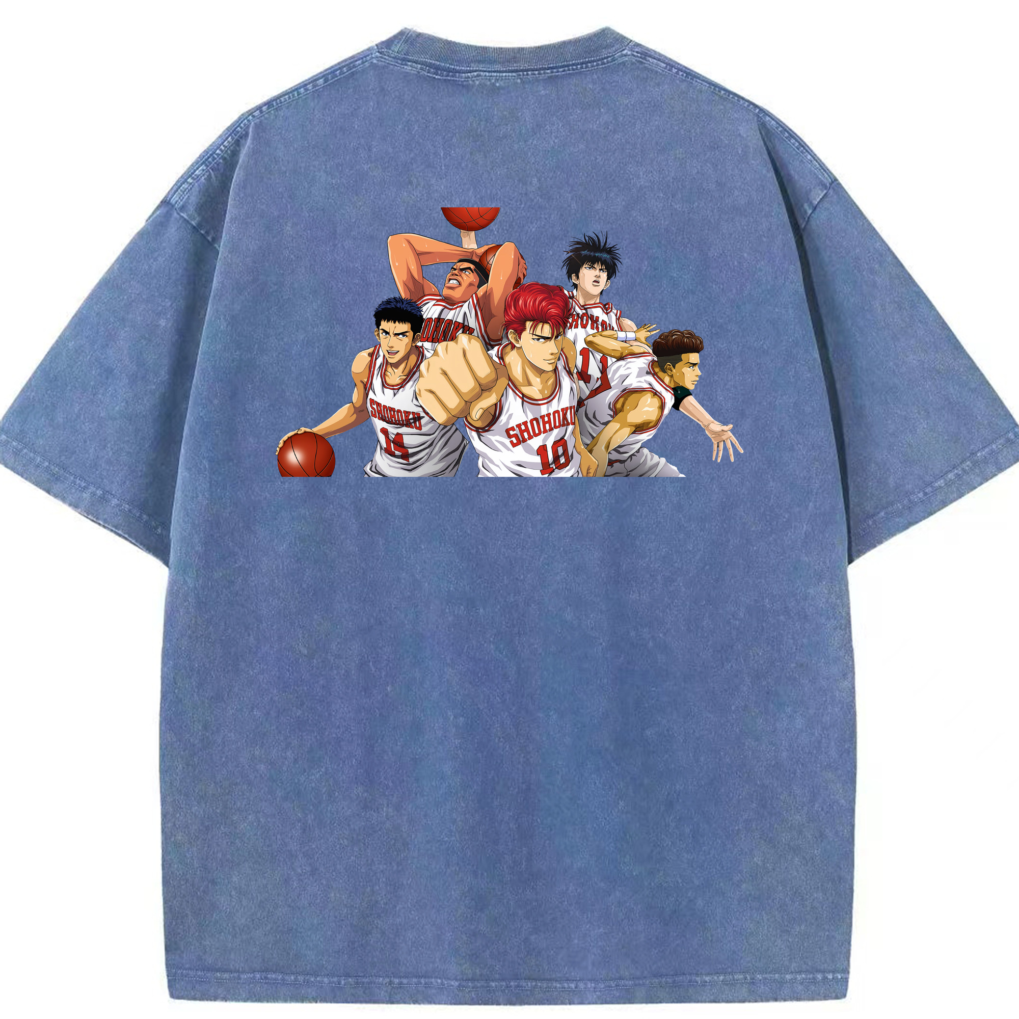 （画像用） SLAM DUNK／スラムダンク 綿100% ヴィンテージ風 半袖Tシャツ（背面プリント）