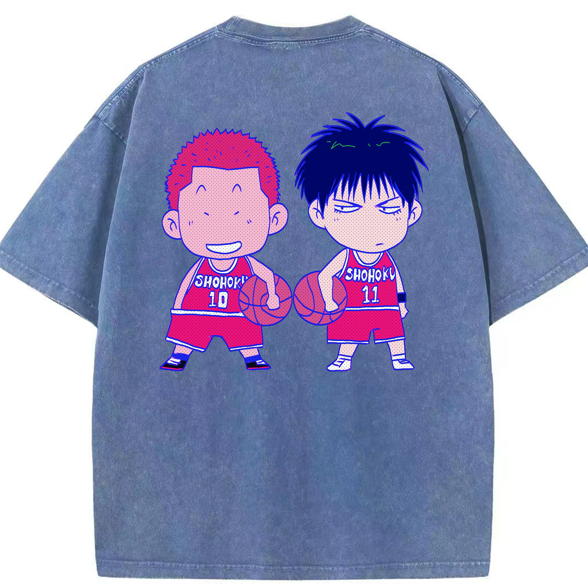（画像用） SLAM DUNK／スラムダンク 綿100% ヴィンテージ風 半袖Tシャツ（背面プリント）