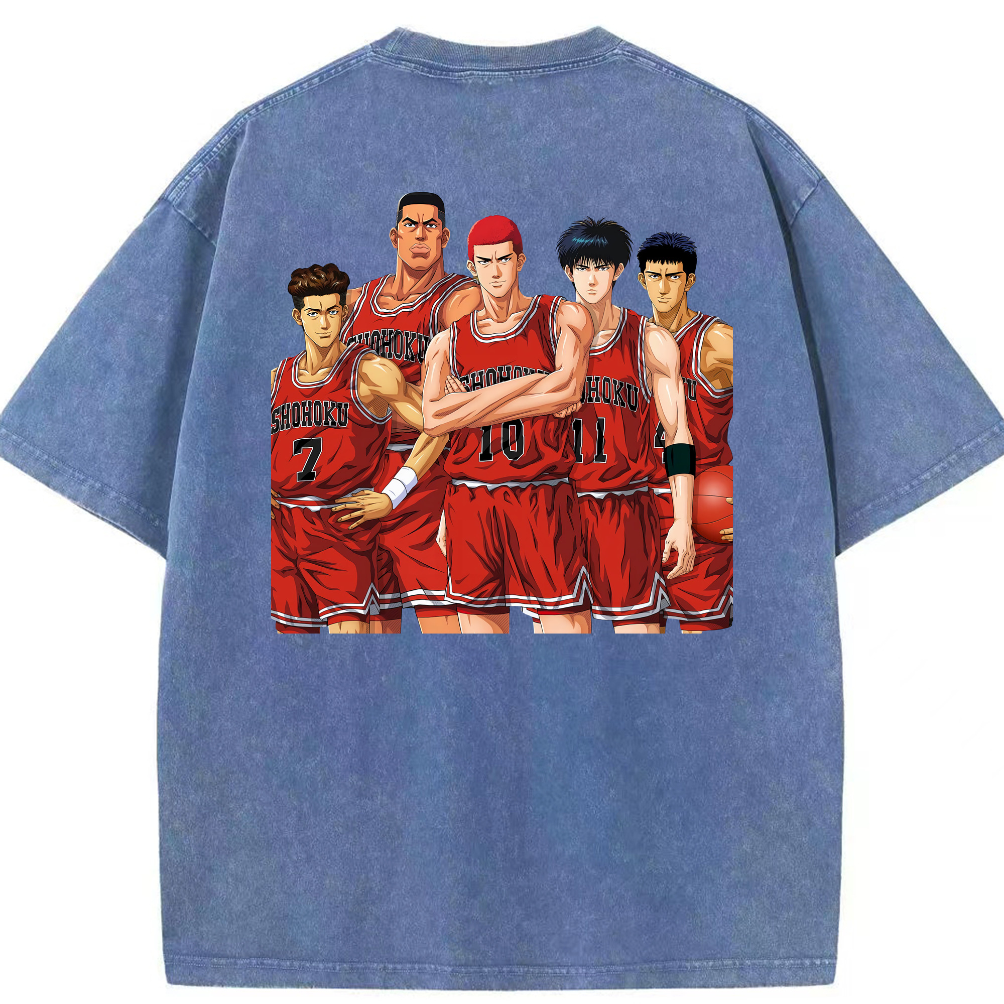（画像用） SLAM DUNK／スラムダンク 綿100% ヴィンテージ風 半袖Tシャツ（背面プリント）