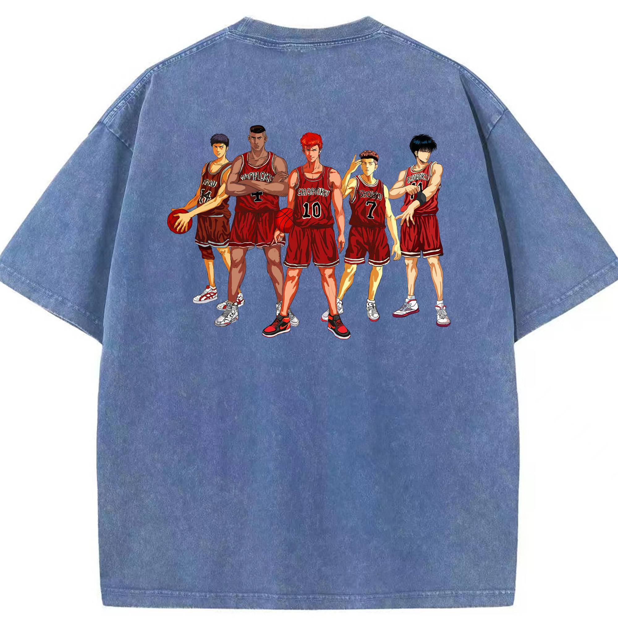 （画像用） SLAM DUNK／スラムダンク 綿100% ヴィンテージ風 半袖Tシャツ（背面プリント）