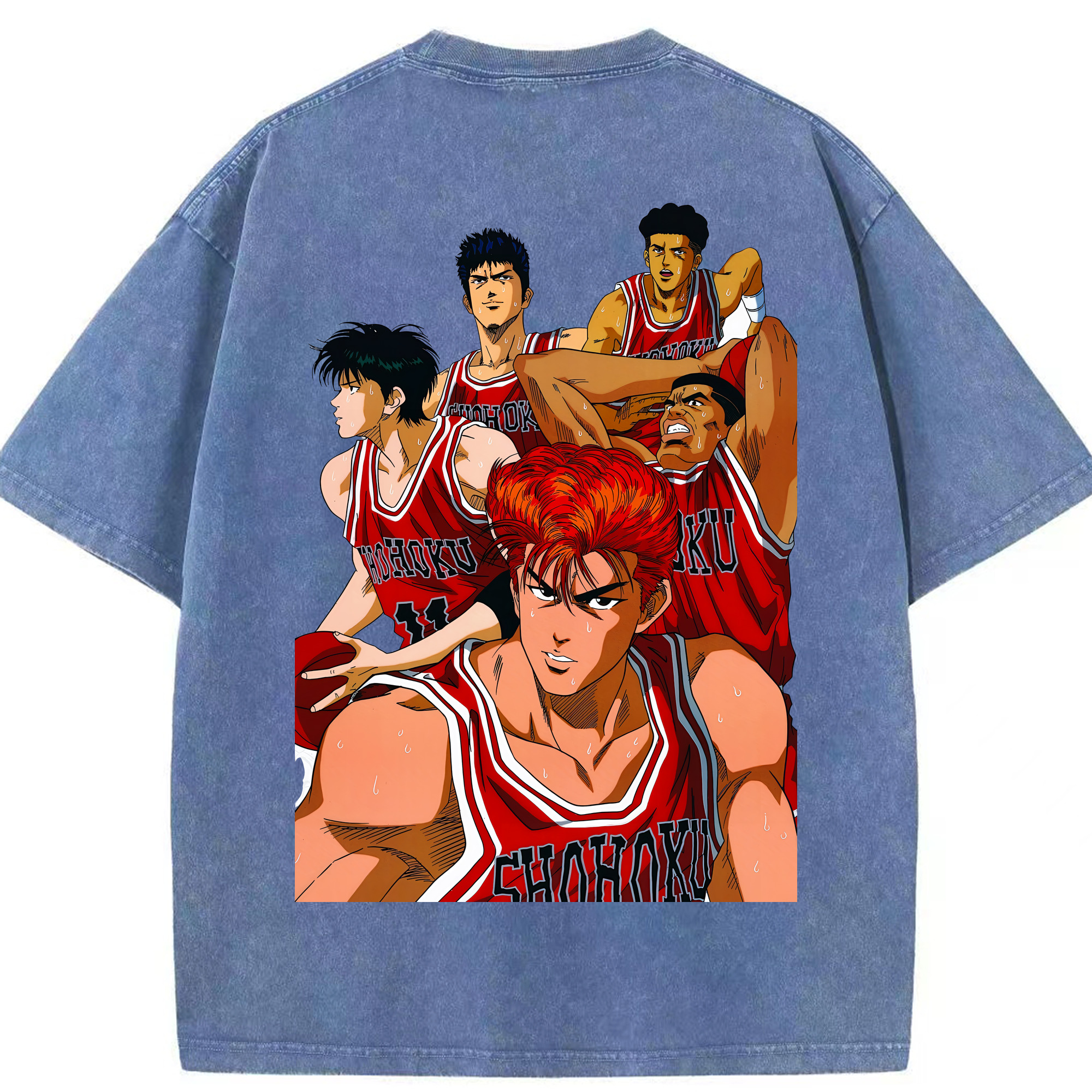 （画像用） SLAM DUNK／スラムダンク 綿100% ヴィンテージ風 半袖Tシャツ（背面プリント）
