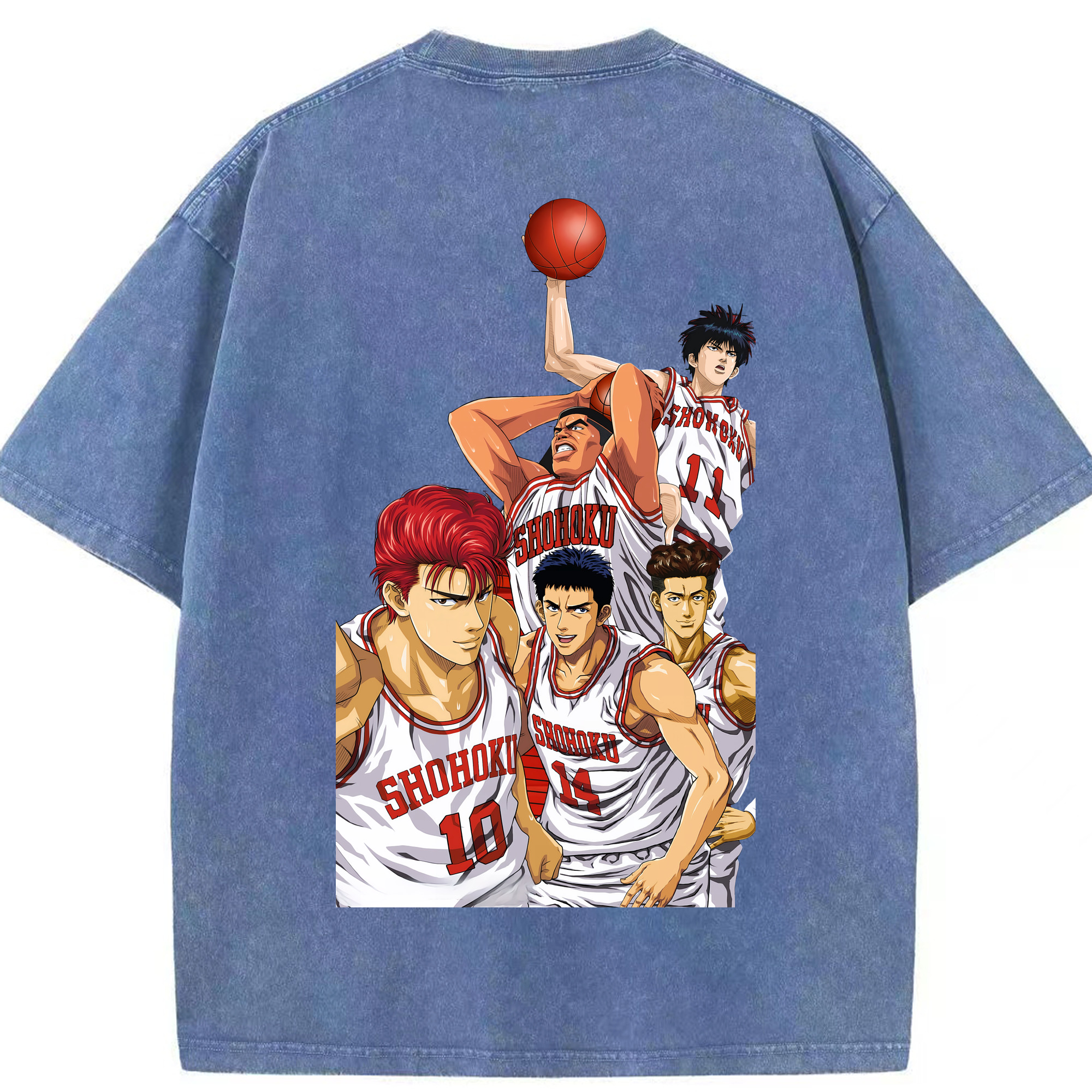 （画像用） SLAM DUNK／スラムダンク 綿100% ヴィンテージ風 半袖Tシャツ（背面プリント）
