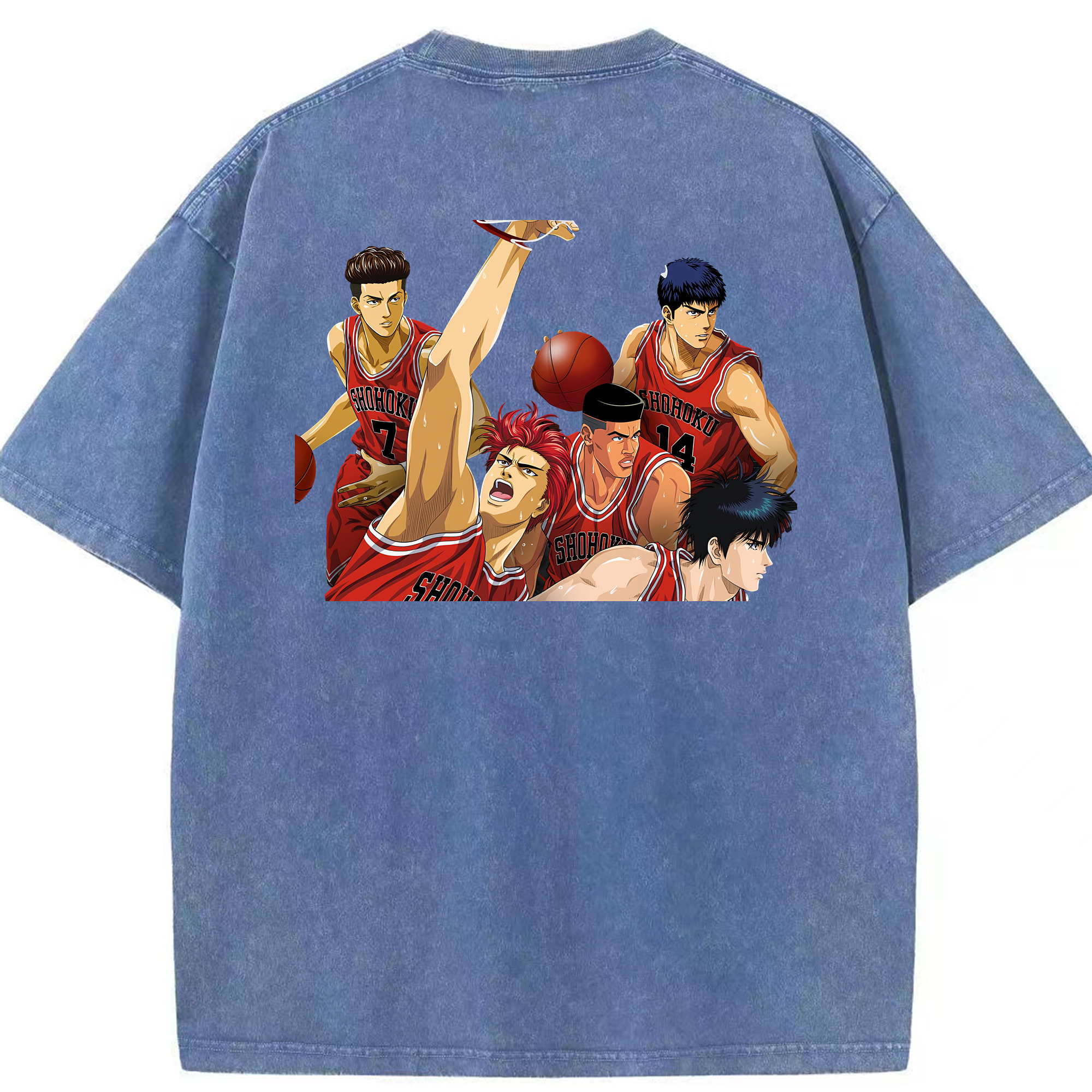 （画像用） SLAM DUNK／スラムダンク 綿100% ヴィンテージ風 半袖Tシャツ（背面プリント）