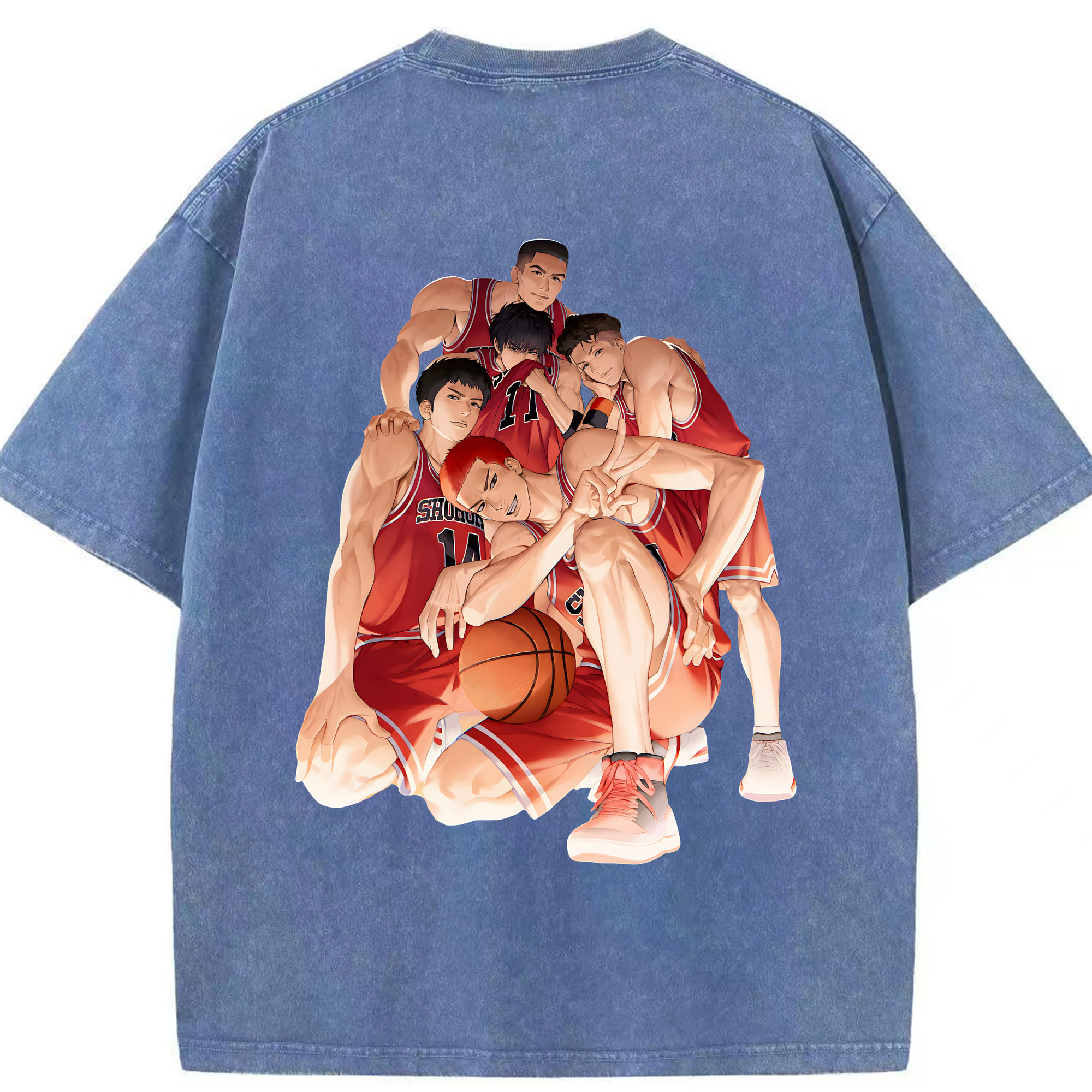 （画像用） SLAM DUNK／スラムダンク 綿100% ヴィンテージ風 半袖Tシャツ（背面プリント）