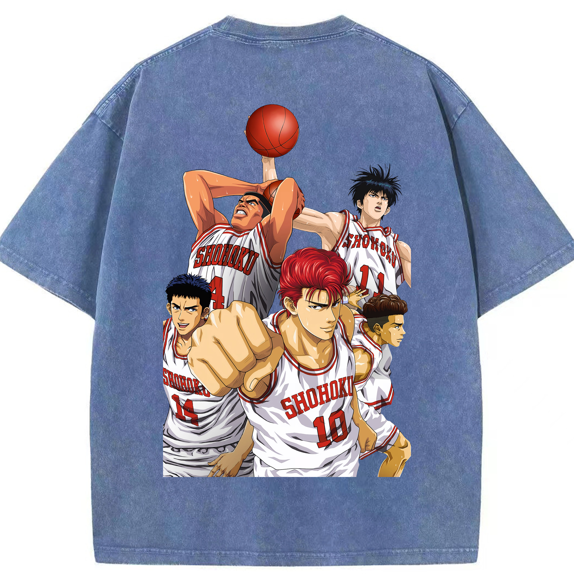 （画像用） SLAM DUNK／スラムダンク 綿100% ヴィンテージ風 半袖Tシャツ（背面プリント）