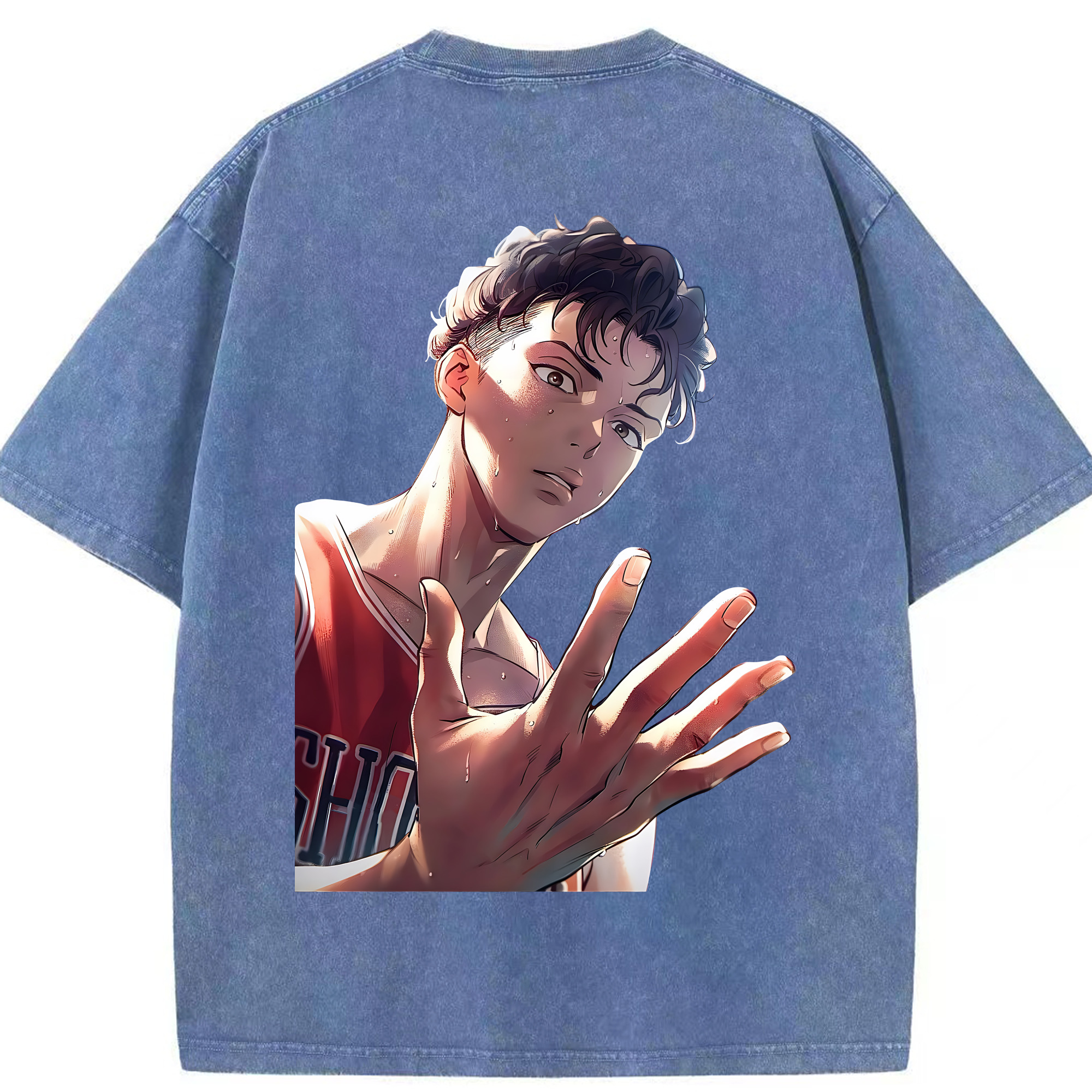 （画像用） SLAM DUNK／スラムダンク 綿100% ヴィンテージ風 半袖Tシャツ（背面プリント）
