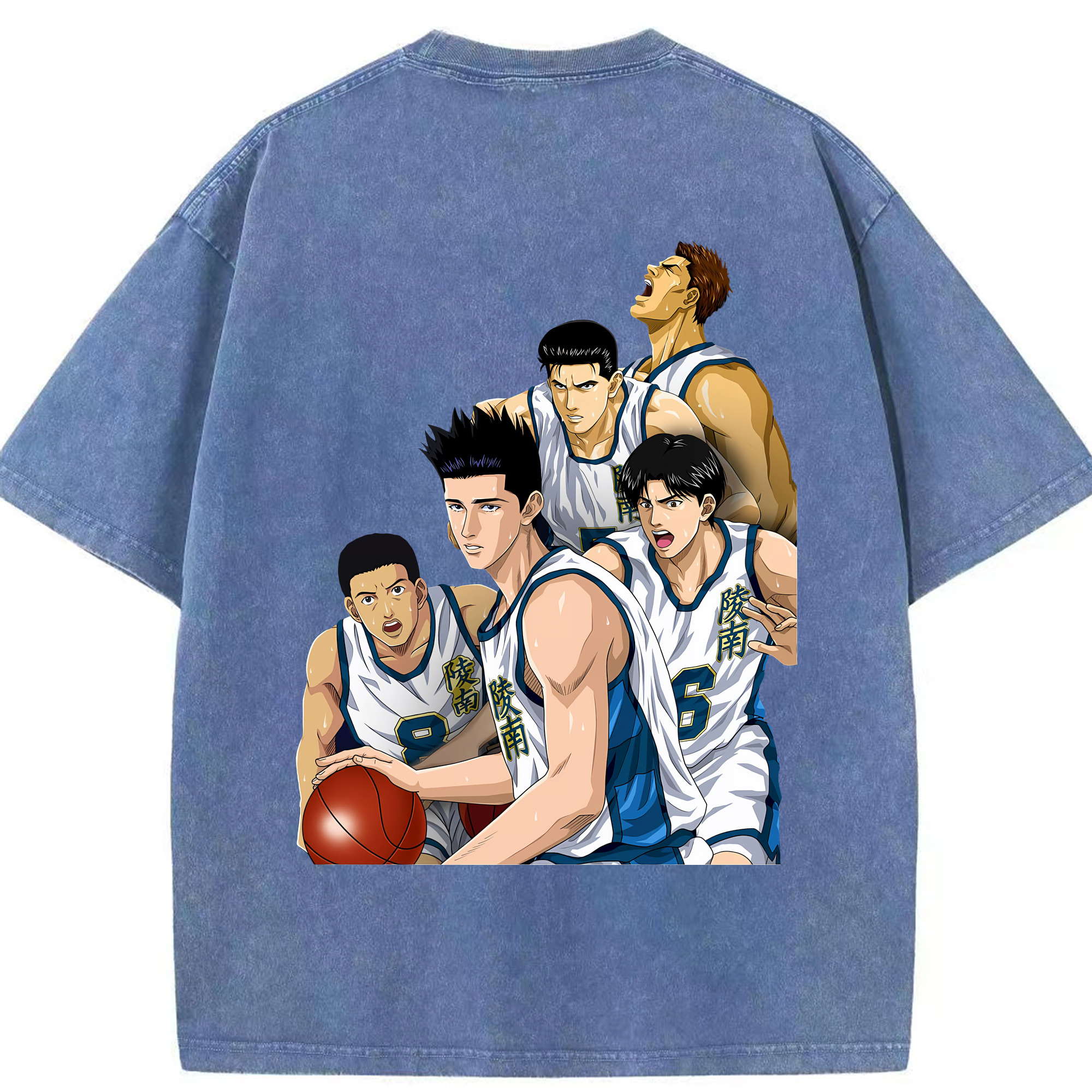 （画像用） SLAM DUNK／スラムダンク 綿100% ヴィンテージ風 半袖Tシャツ（背面プリント）