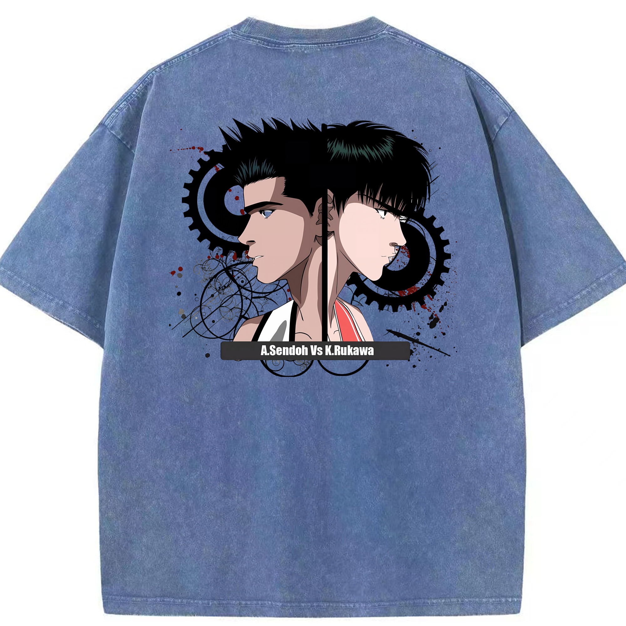 （画像用） SLAM DUNK／スラムダンク 綿100% ヴィンテージ風 半袖Tシャツ（背面プリント）